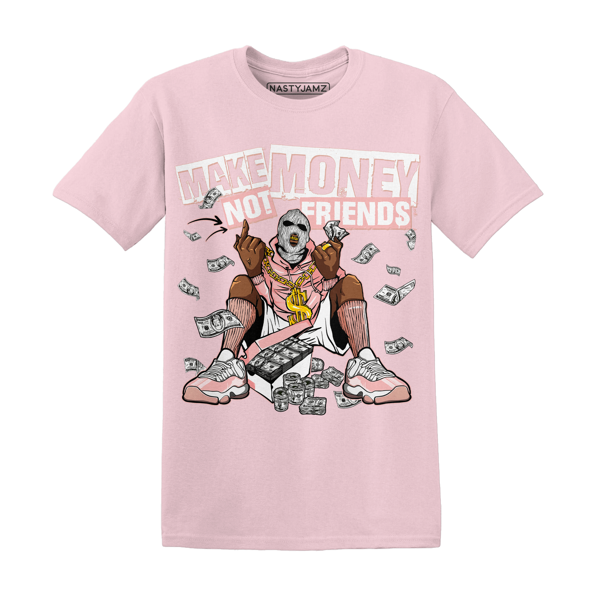 Low Legend Pink 11s T Shirt Match Make Money Not Friends - NastyJamz