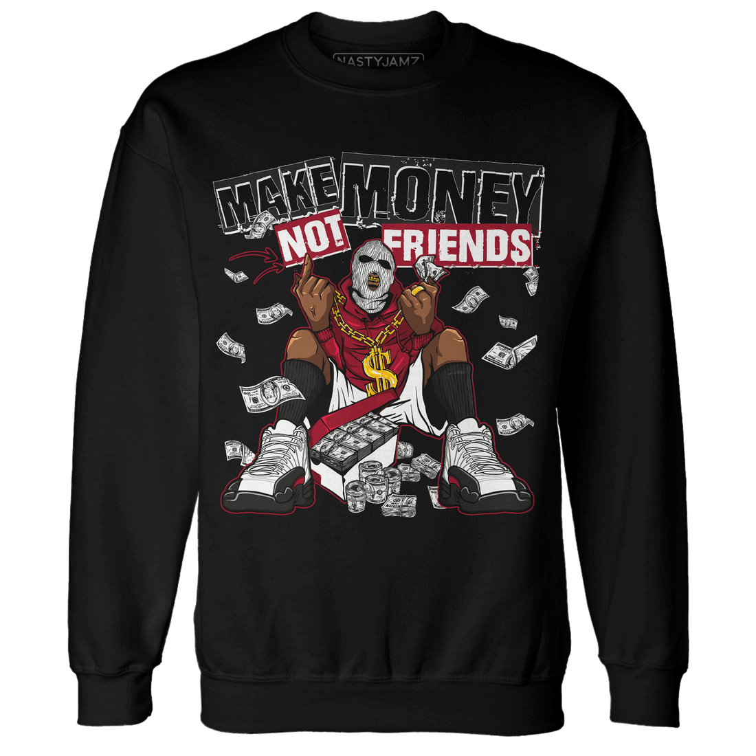 Retro Red Taxi 12s Sweatshirt Match Make Money Not Friends - NastyJamz