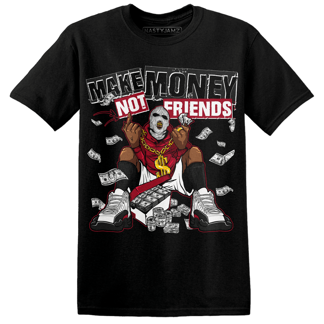 Retro Red Taxi 12s T Shirt Match Make Money Not Friends - NastyJamz