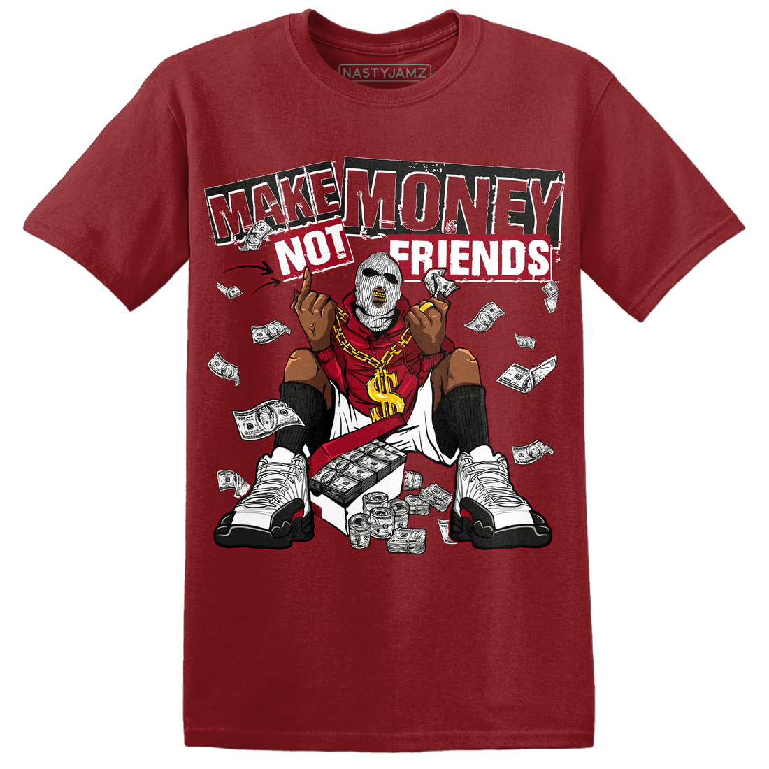 Retro Red Taxi 12s T Shirt Match Make Money Not Friends - NastyJamz