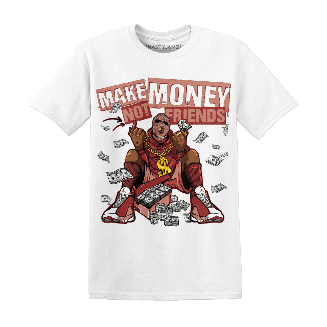 Dune Red 13s T Shirt Match Make Money Not Friends - NastyJamz