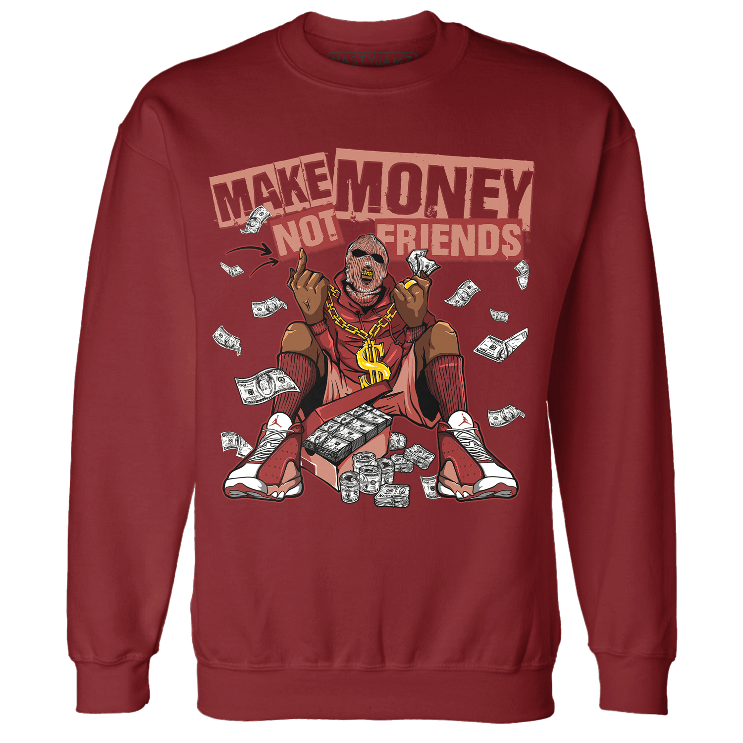Dune Red 13s Sweatshirt Match Make Money Not Friends - NastyJamz