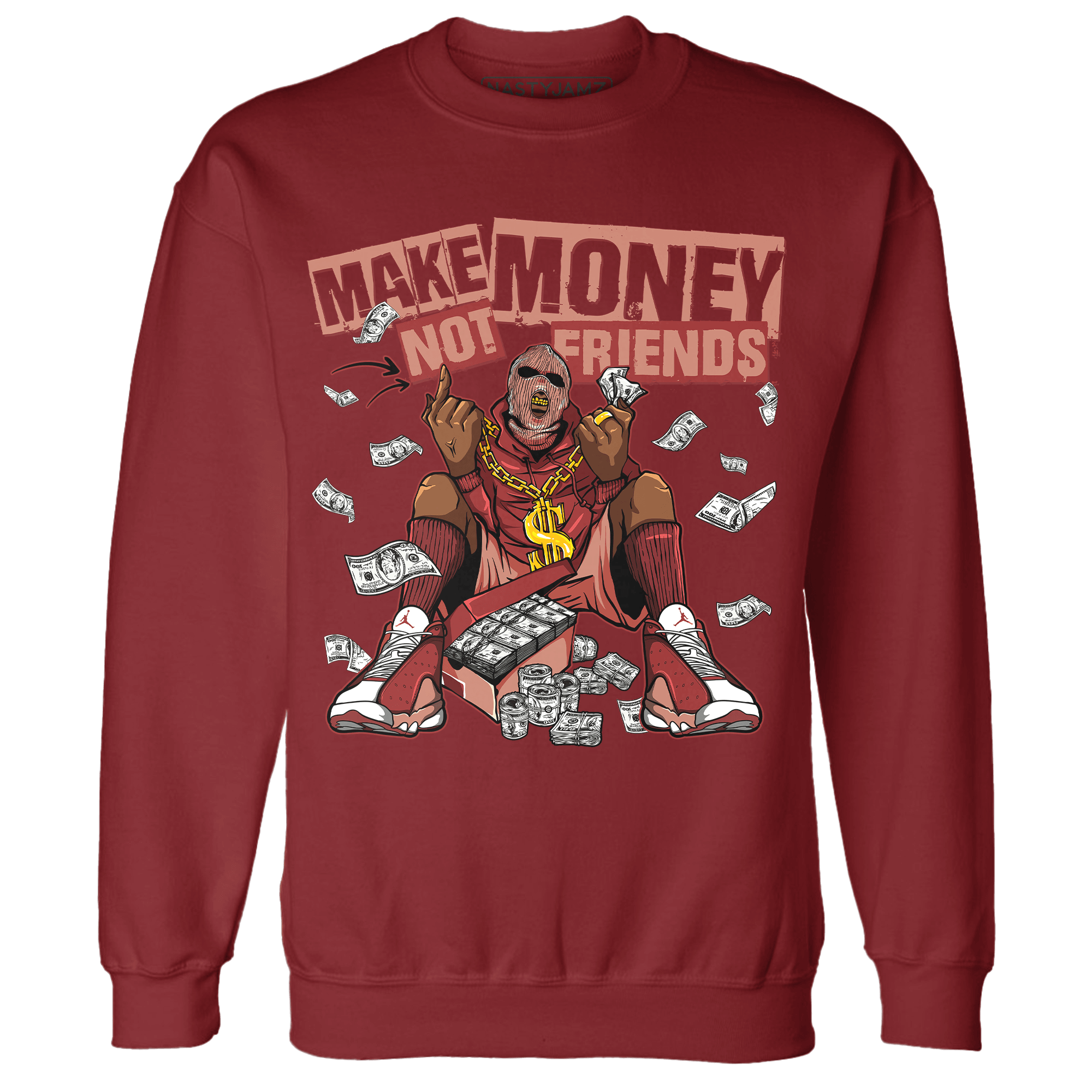Dune Red 13s Sweatshirt Match Make Money Not Friends - NastyJamz