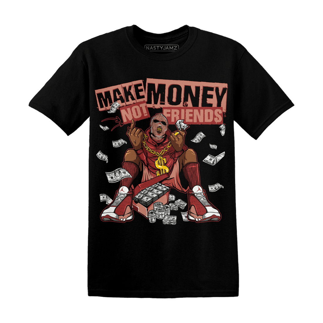 Dune Red 13s T Shirt Match Make Money Not Friends - NastyJamz