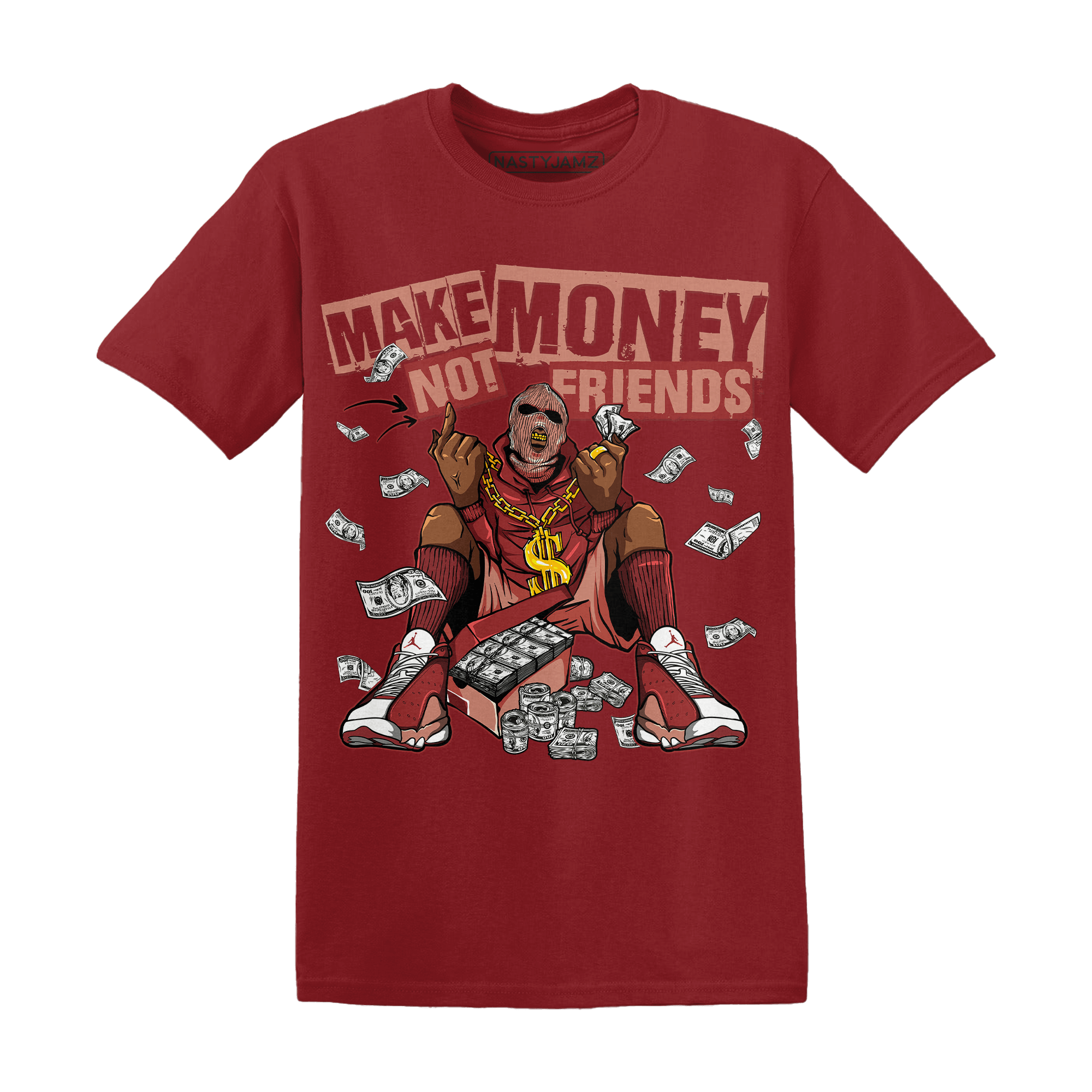 Dune Red 13s T Shirt Match Make Money Not Friends - NastyJamz