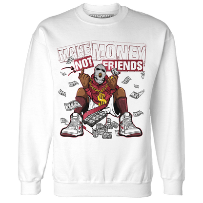 High 85 Metallic Burgundy 1s Sweatshirt Match Make Money Not Friends - NastyJamz