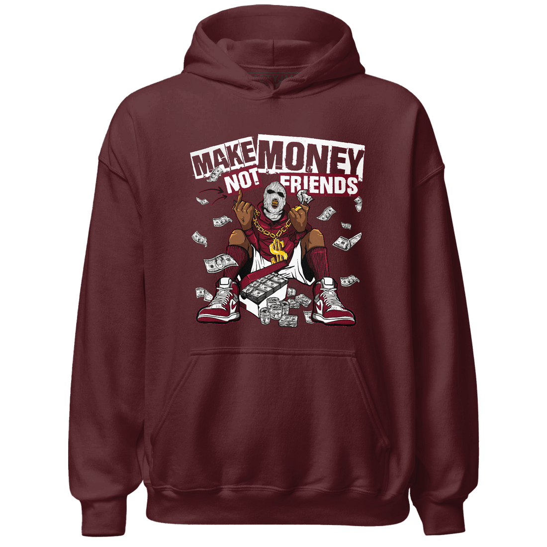 High White Team Red 1s Hoodie Match Make Money Not Friends - NastyJamz
