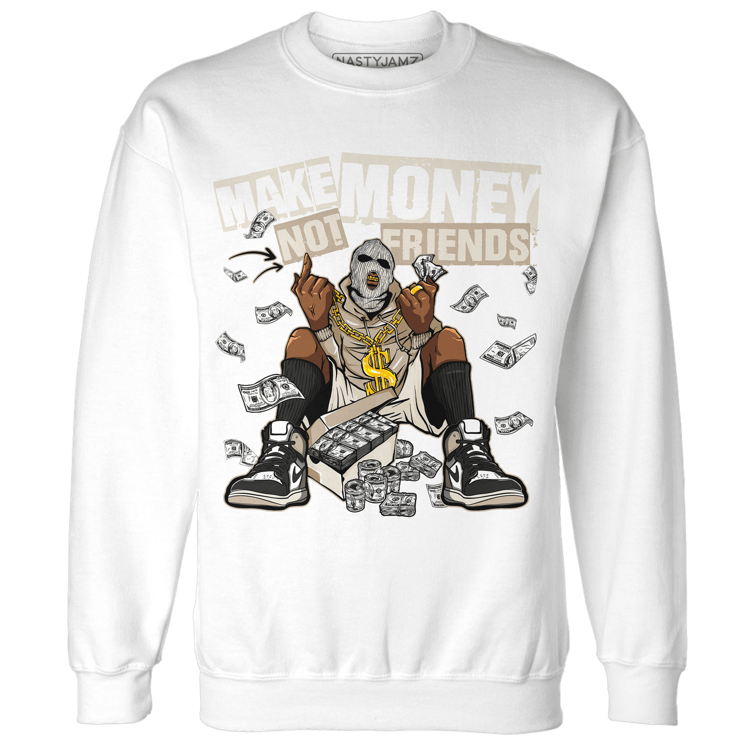 Latte 1s Sweatshirt Match Make Money Not Friends - NastyJamz