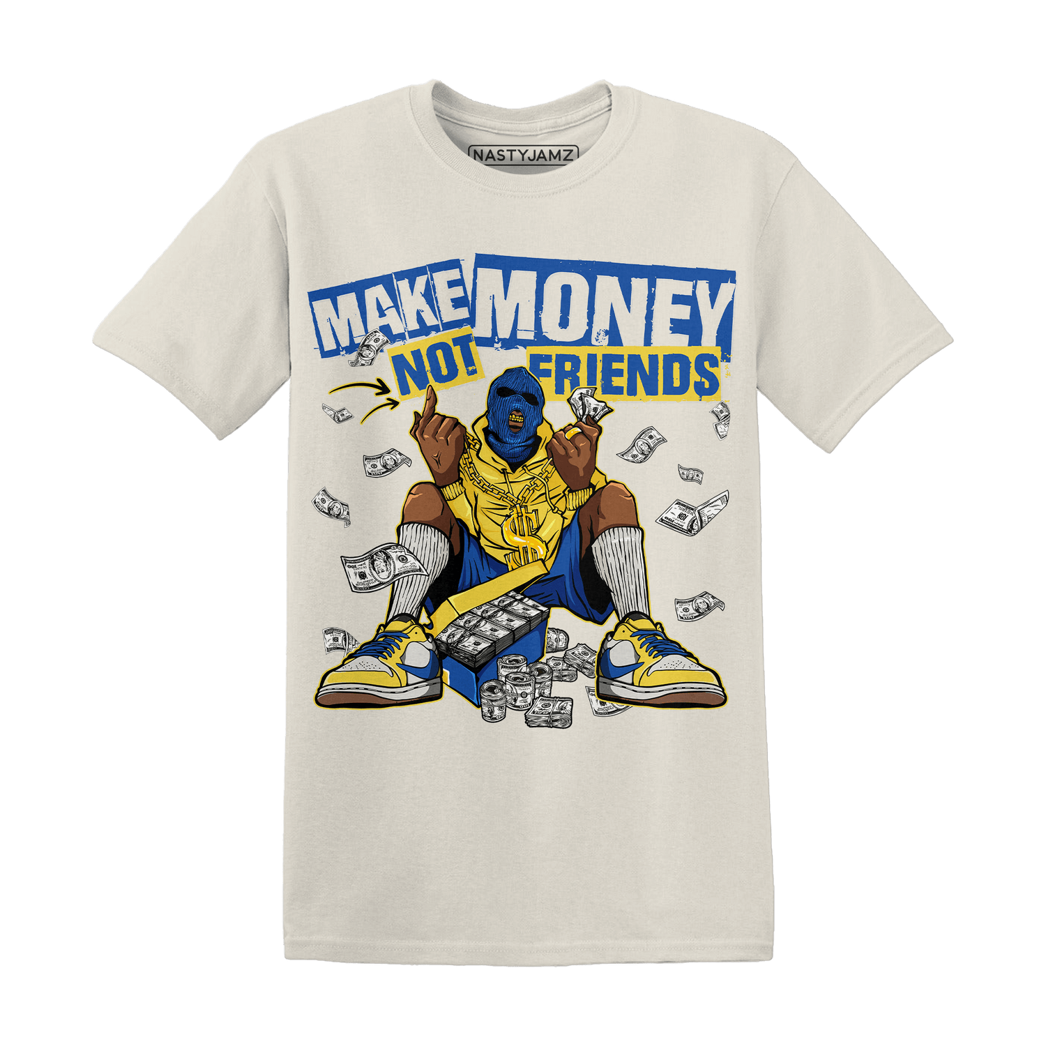 Low OG Canary TVSC 1s T Shirt Match Make Money Not Friends - NastyJamz