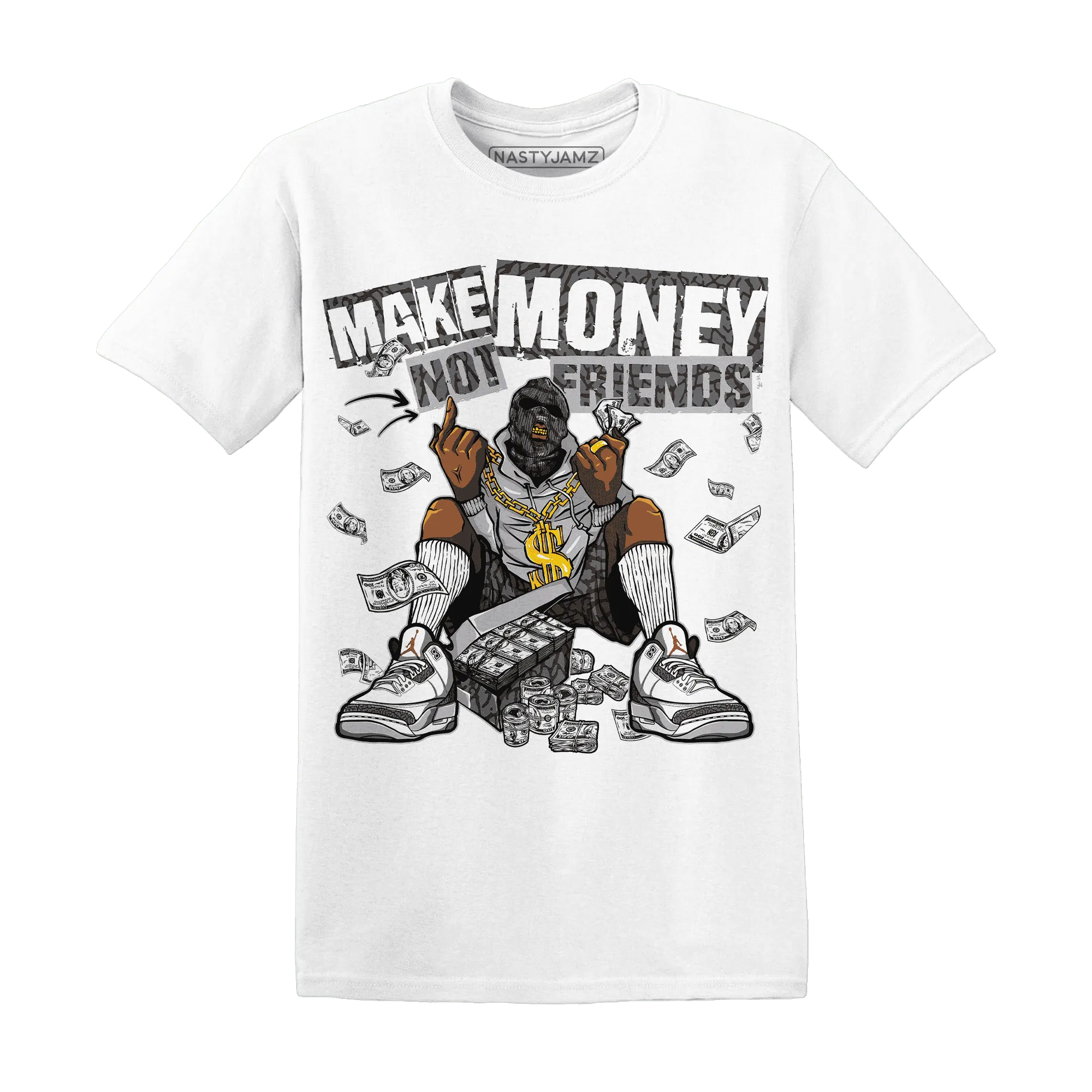 Cement-Grey-3s-T-Shirt-Match-Make-Money-Not-Friends