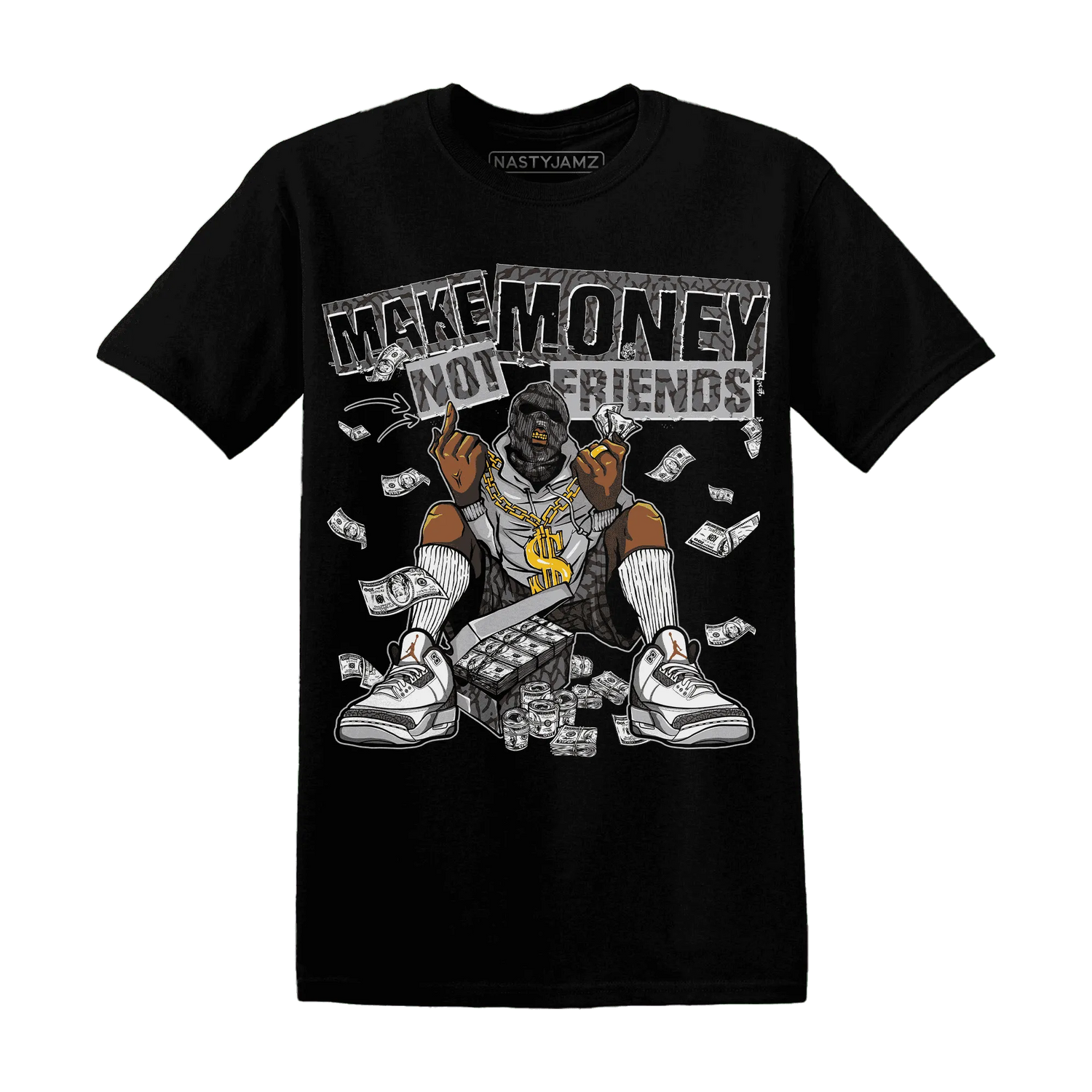 Cement-Grey-3s-T-Shirt-Match-Make-Money-Not-Friends