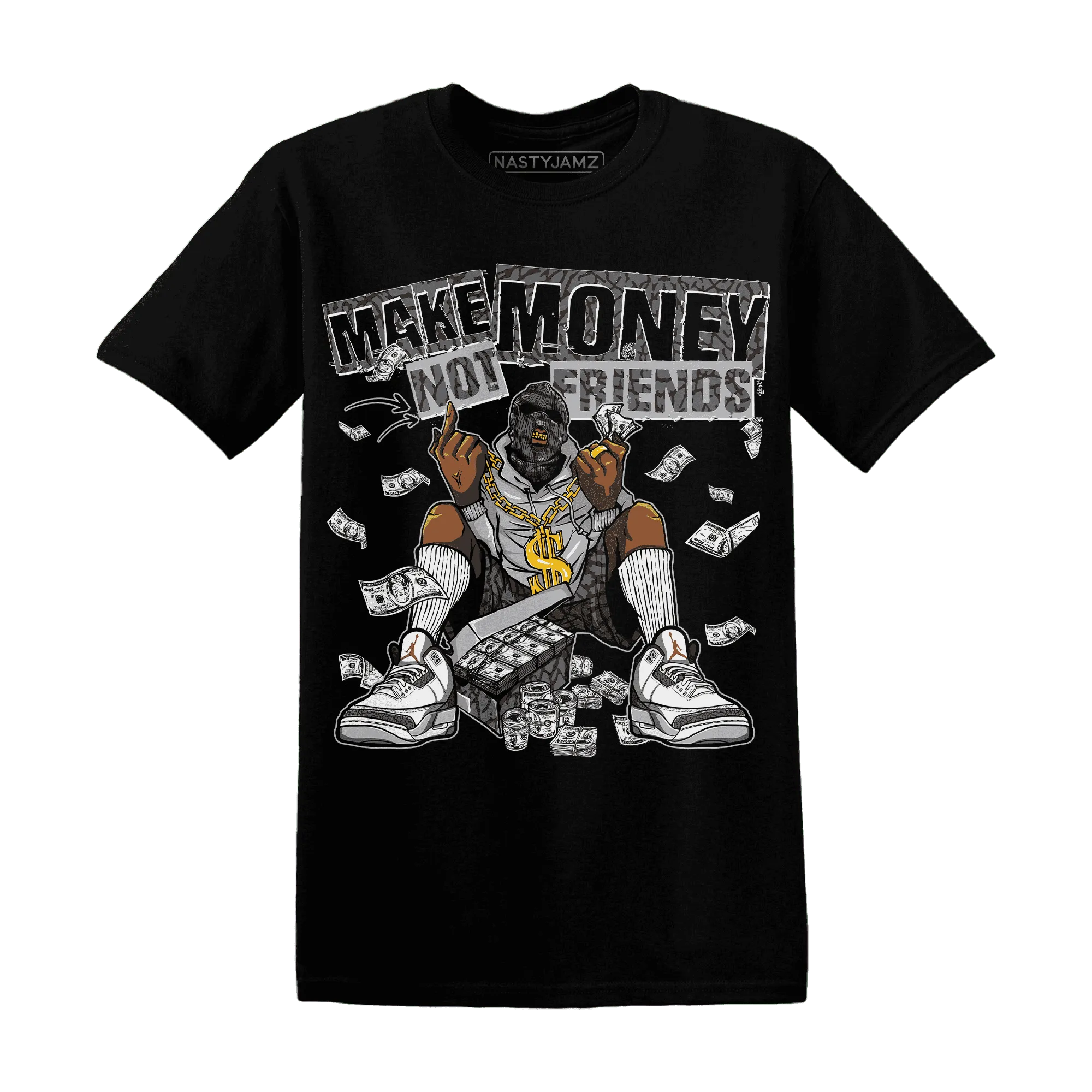 Cement-Grey-3s-T-Shirt-Match-Make-Money-Not-Friends