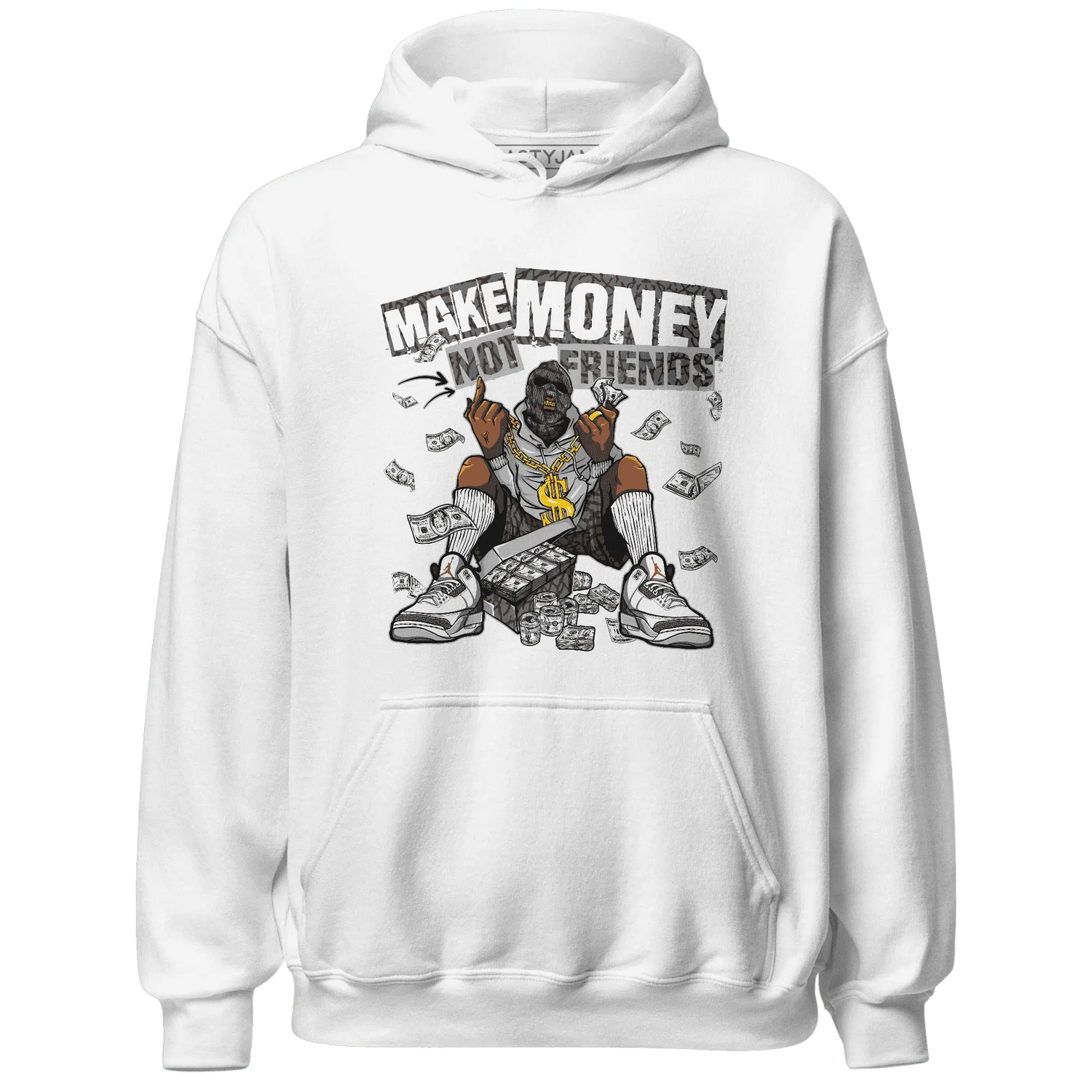 Cement-Grey-3s-Hoodie-Match-Make-Money-Not-Friends