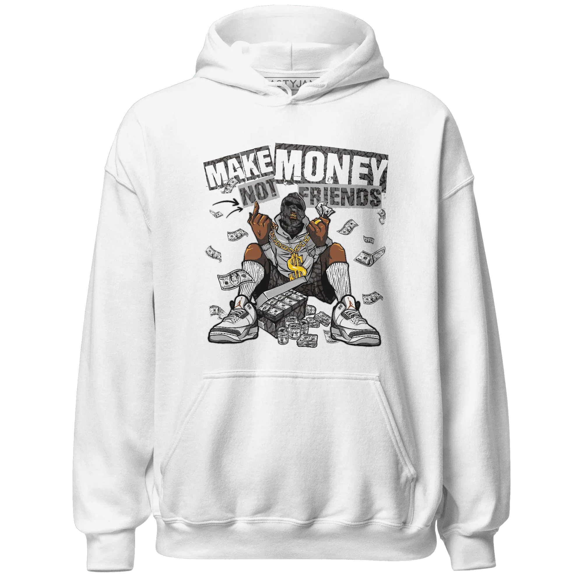 Cement-Grey-3s-Hoodie-Match-Make-Money-Not-Friends