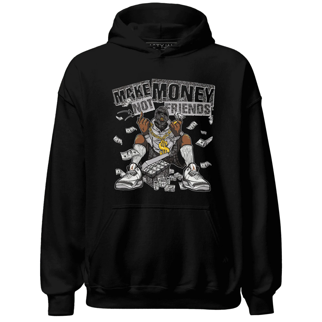 Cement-Grey-3s-Hoodie-Match-Make-Money-Not-Friends