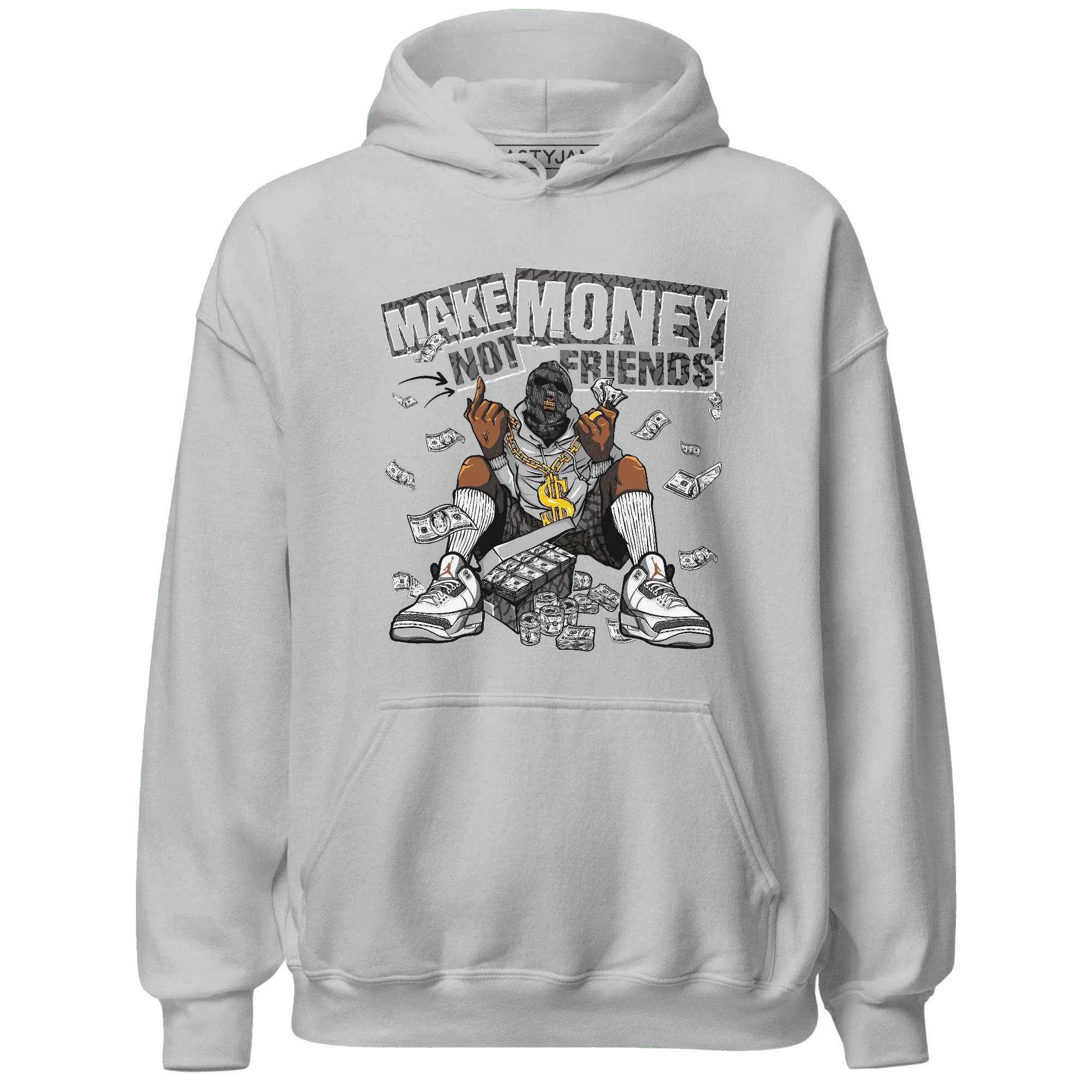 Cement-Grey-3s-Hoodie-Match-Make-Money-Not-Friends