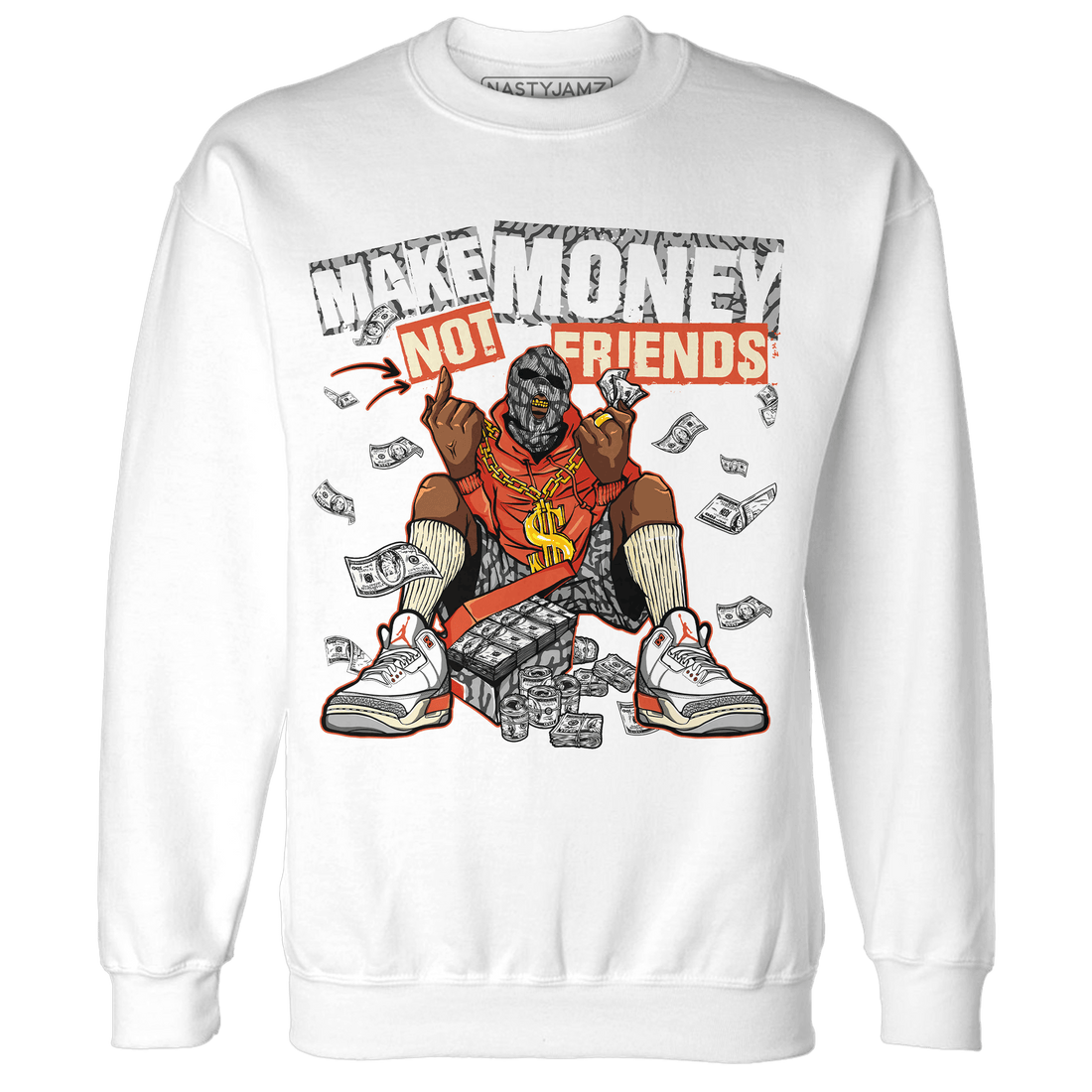 Georgia Peach 3s Sweatshirt Match Make Money Not Friends - NastyJamz