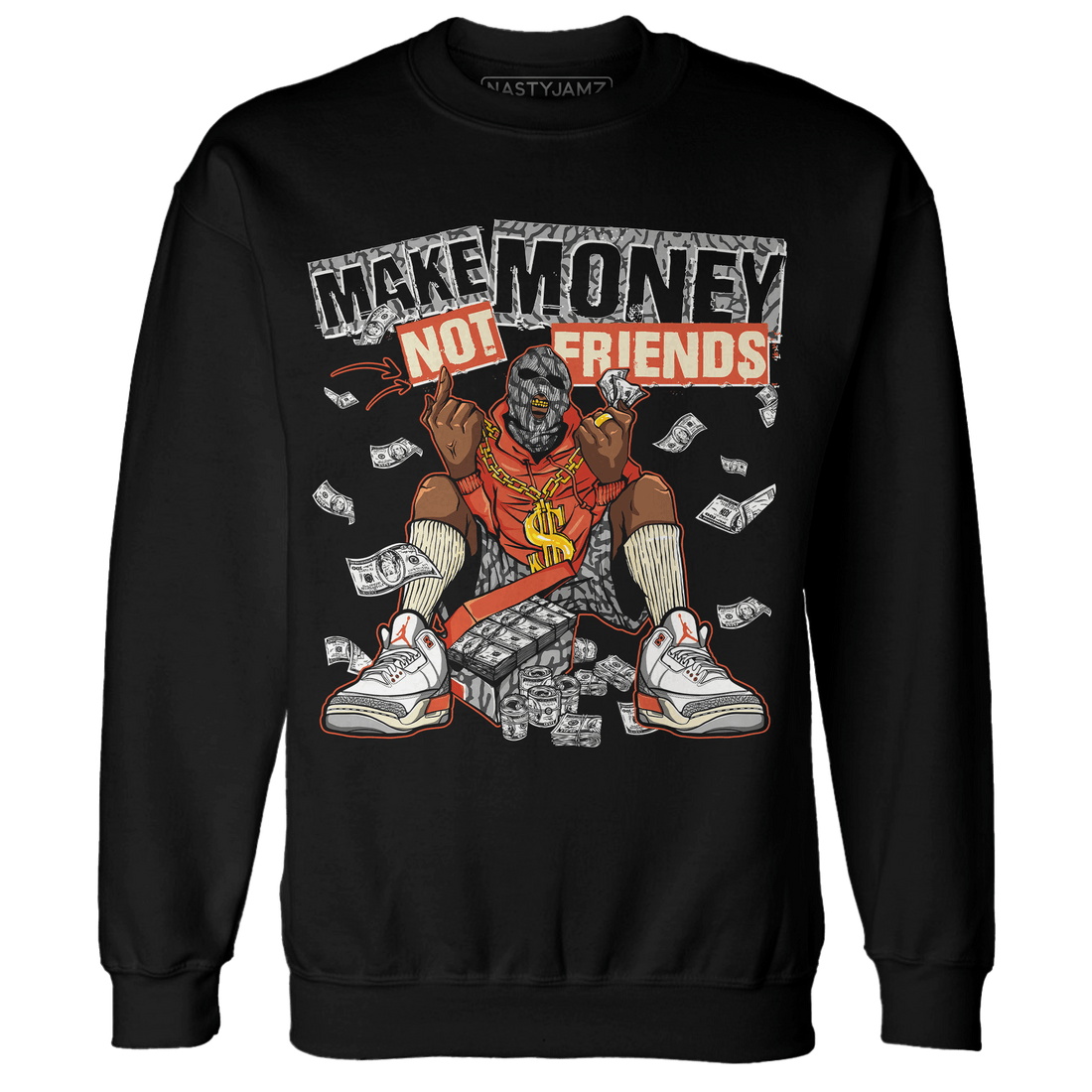 Georgia Peach 3s Sweatshirt Match Make Money Not Friends - NastyJamz