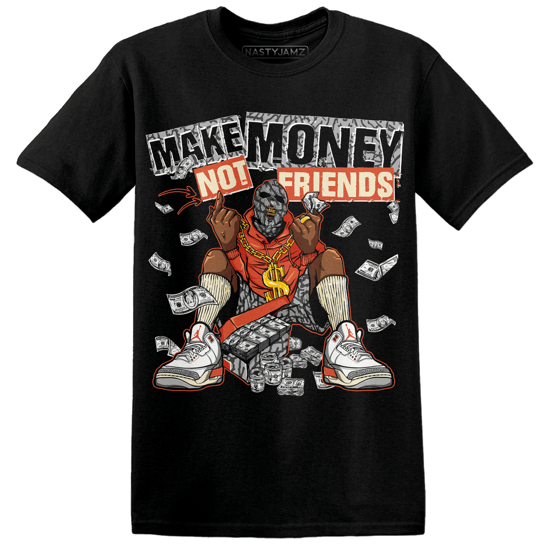 Georgia Peach 3s T Shirt Match Make Money Not Friends - NastyJamz