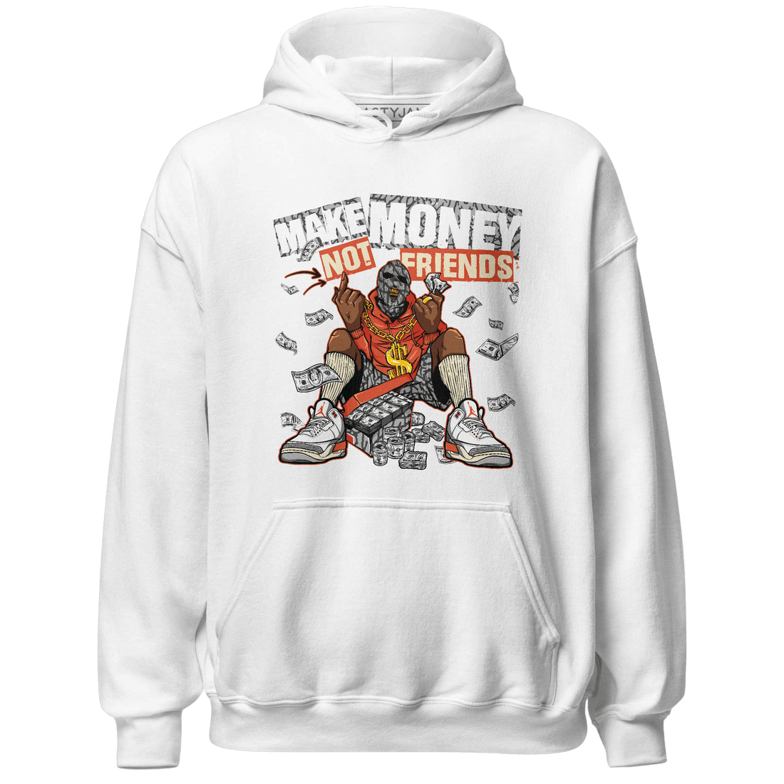 Georgia Peach 3s Hoodie Match Make Money Not Friends - NastyJamz