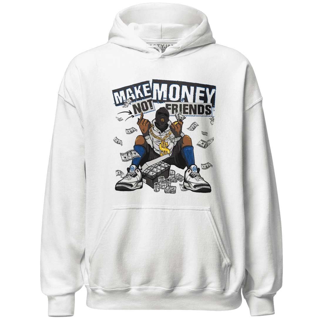 Quaiii 54s Hoodie Match Make Money Not Friends - NastyJamz