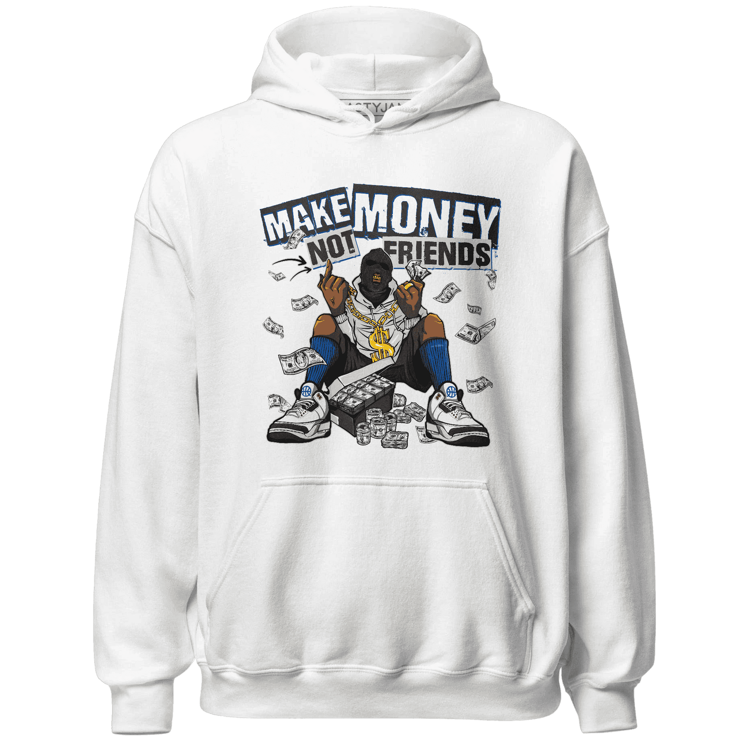 Quaiii 54s Hoodie Match Make Money Not Friends - NastyJamz