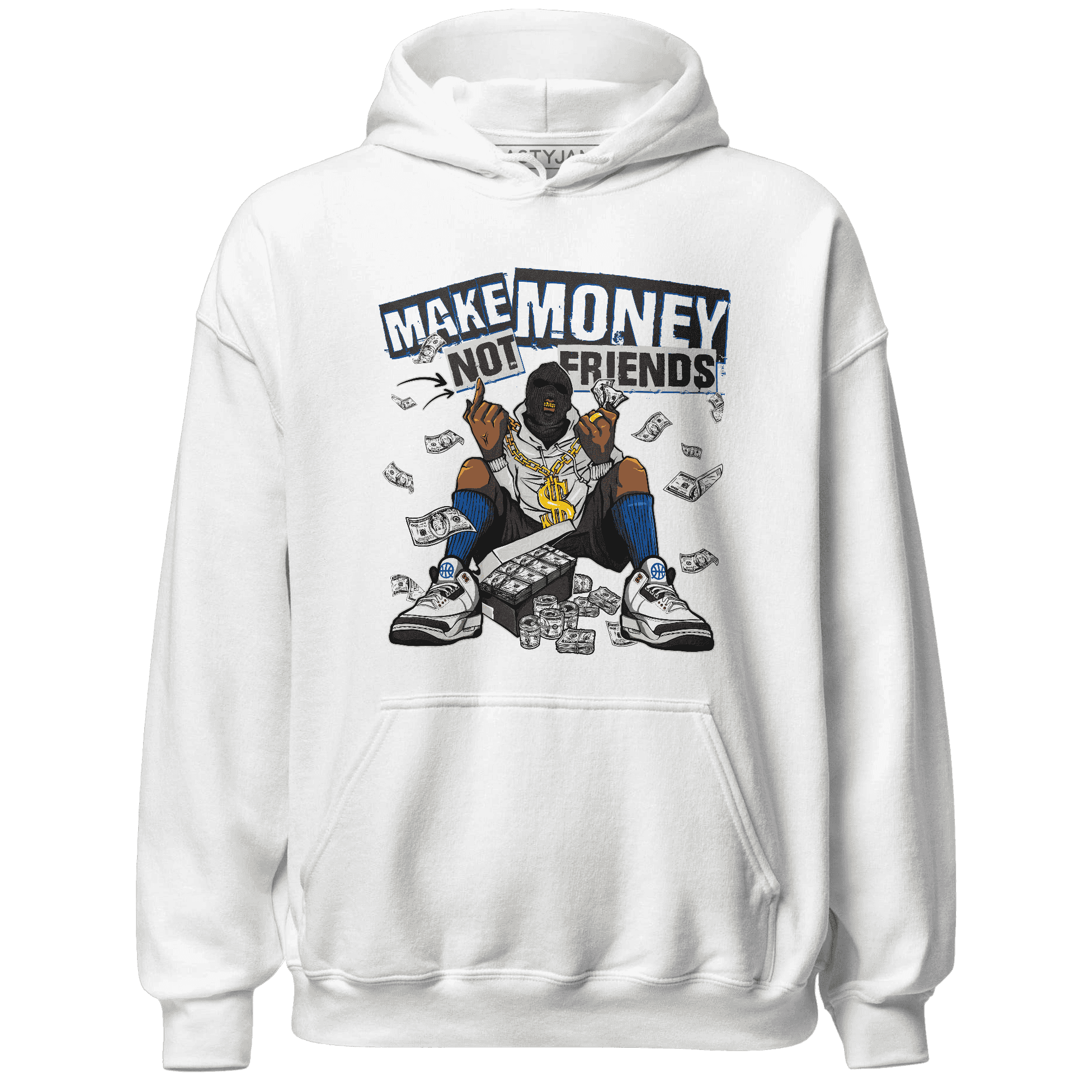 Quaiii 54s Hoodie Match Make Money Not Friends - NastyJamz