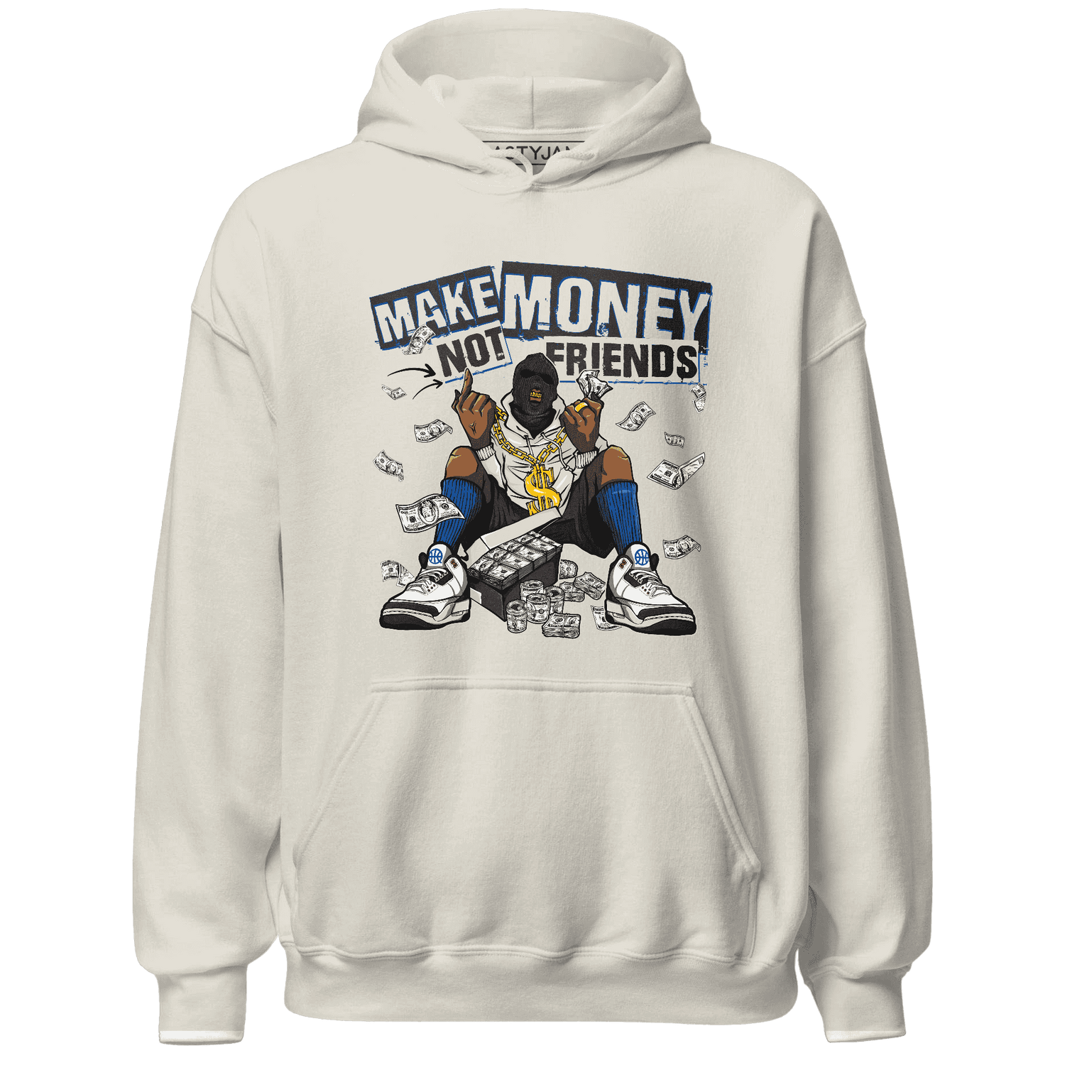 Quaiii 54s Hoodie Match Make Money Not Friends - NastyJamz