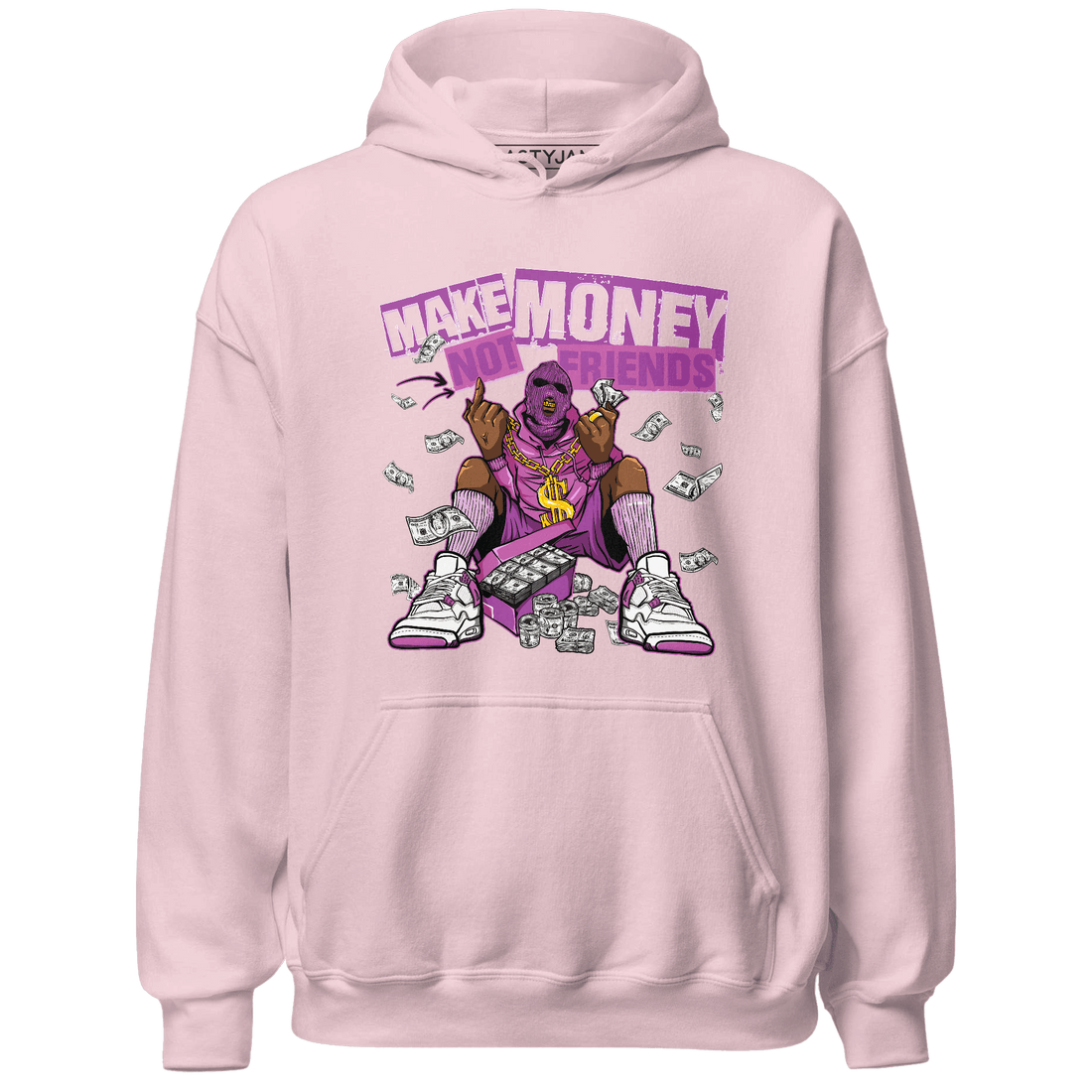 GS Hyper Violet 4s Hoodie Match Make Money Not Friends - NastyJamz