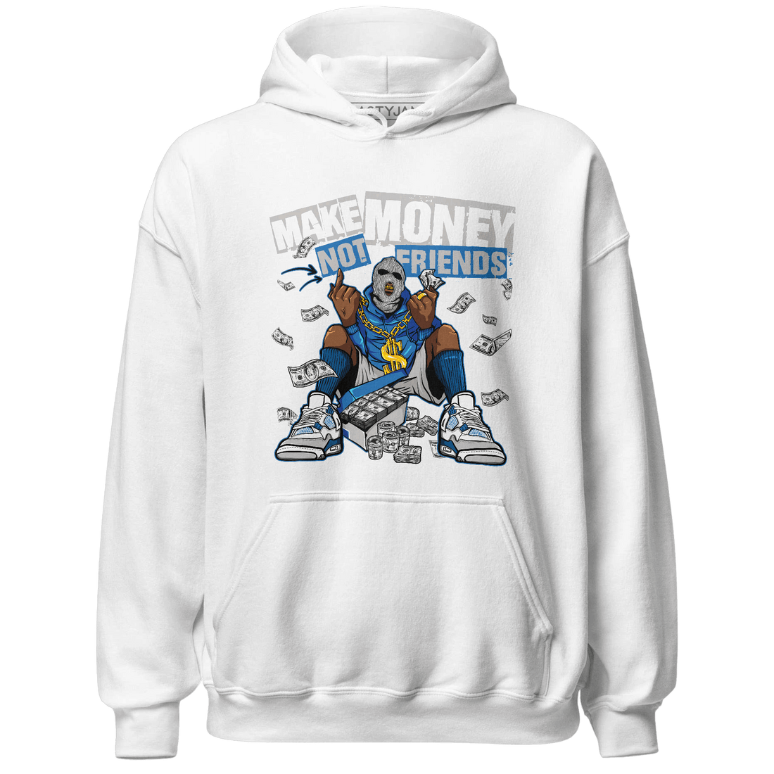 Industrial Blue 4s Hoodie Match Make Money Not Friends - NastyJamz