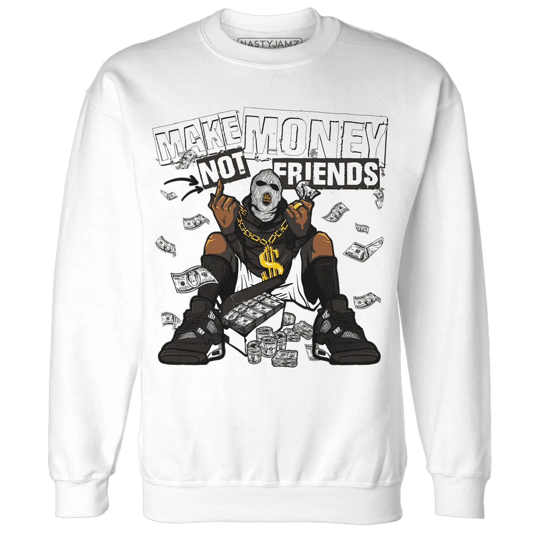 White-Thunder-4s-Sweatshirt-Match-Make-Money-Not-Friends