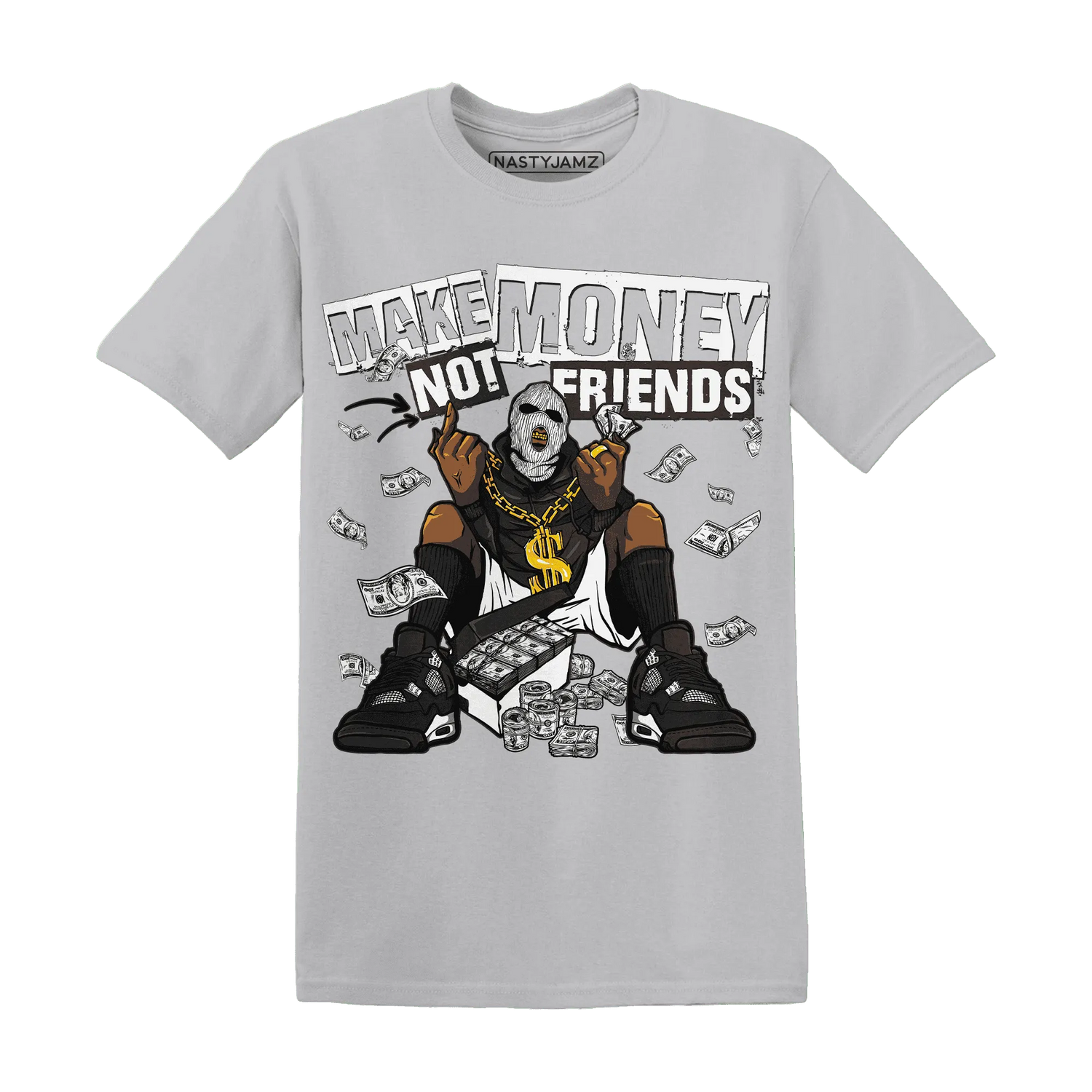 White-Thunder-4s-T-Shirt-Match-Make-Money-Not-Friends