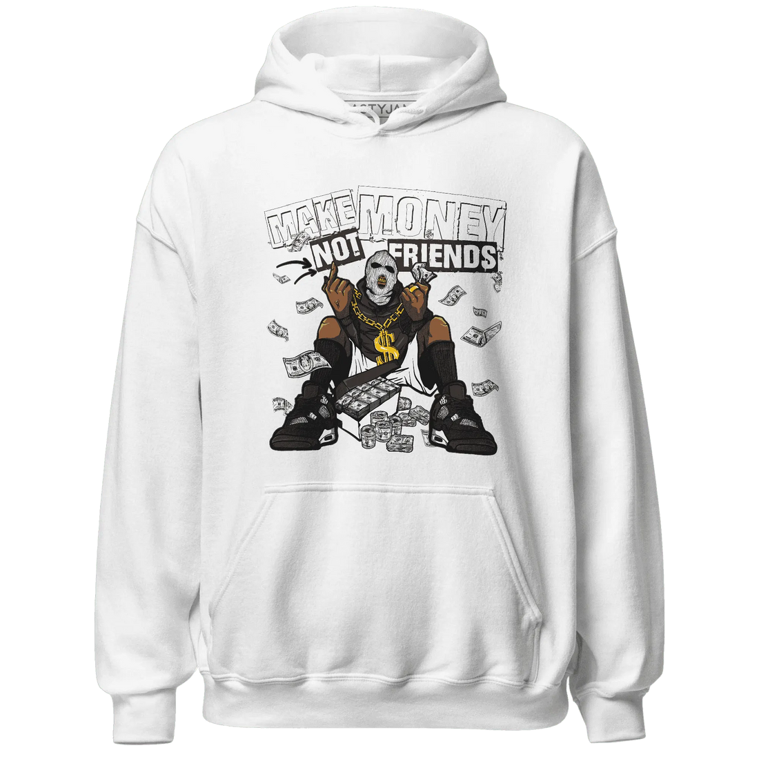 White-Thunder-4s-Hoodie-Match-Make-Money-Not-Friends
