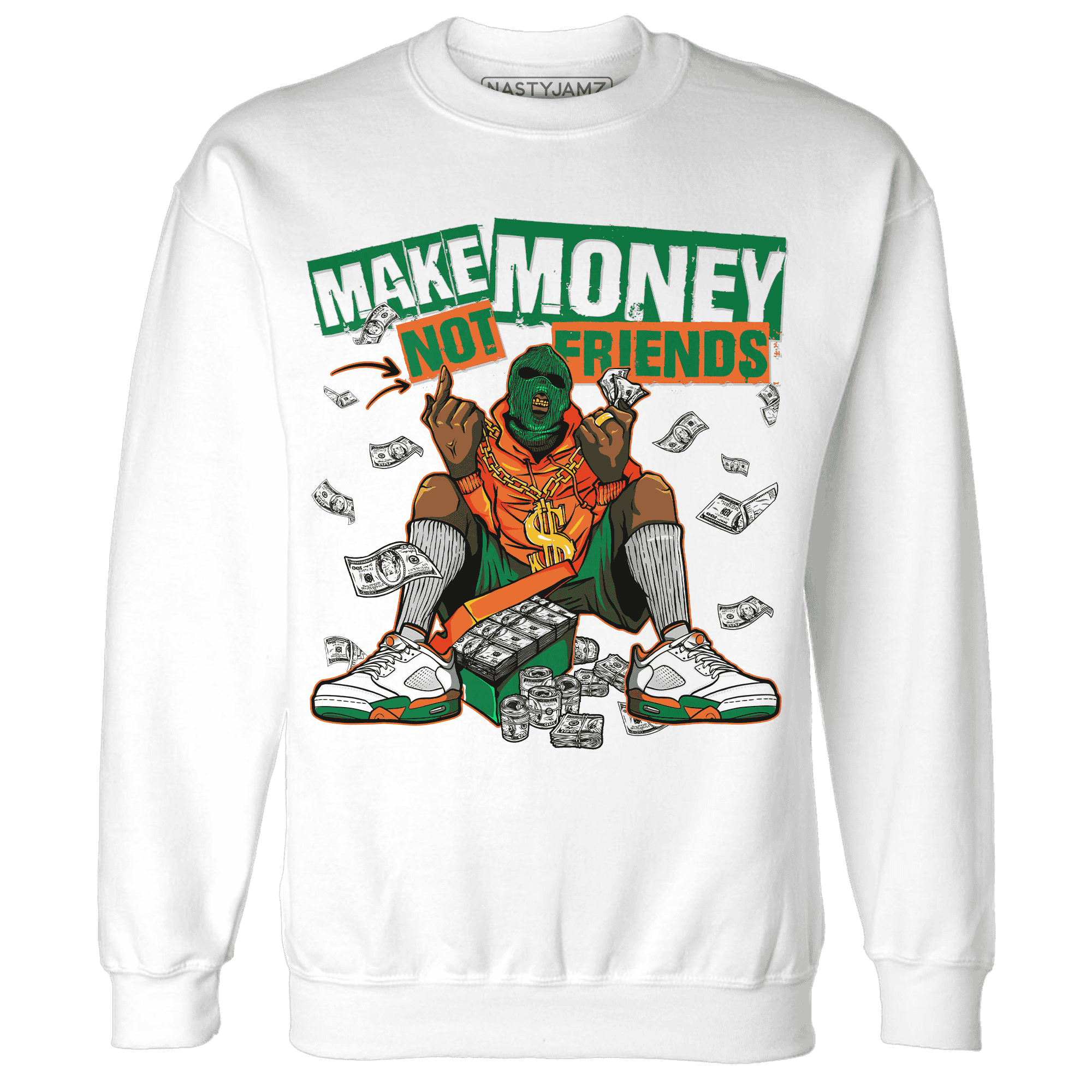 MAM Hurricanes 5s Sweatshirt Match Make Money Not Friends - NastyJamz