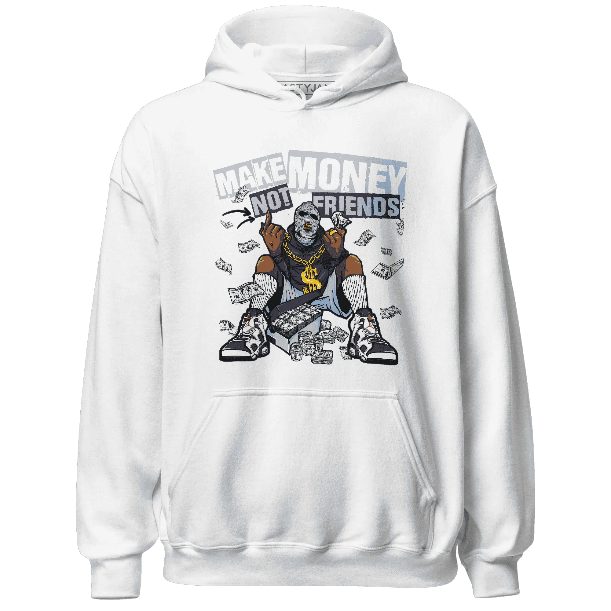 White-Navy-6s-Hoodie-Match-Make-Money-Not-Friends