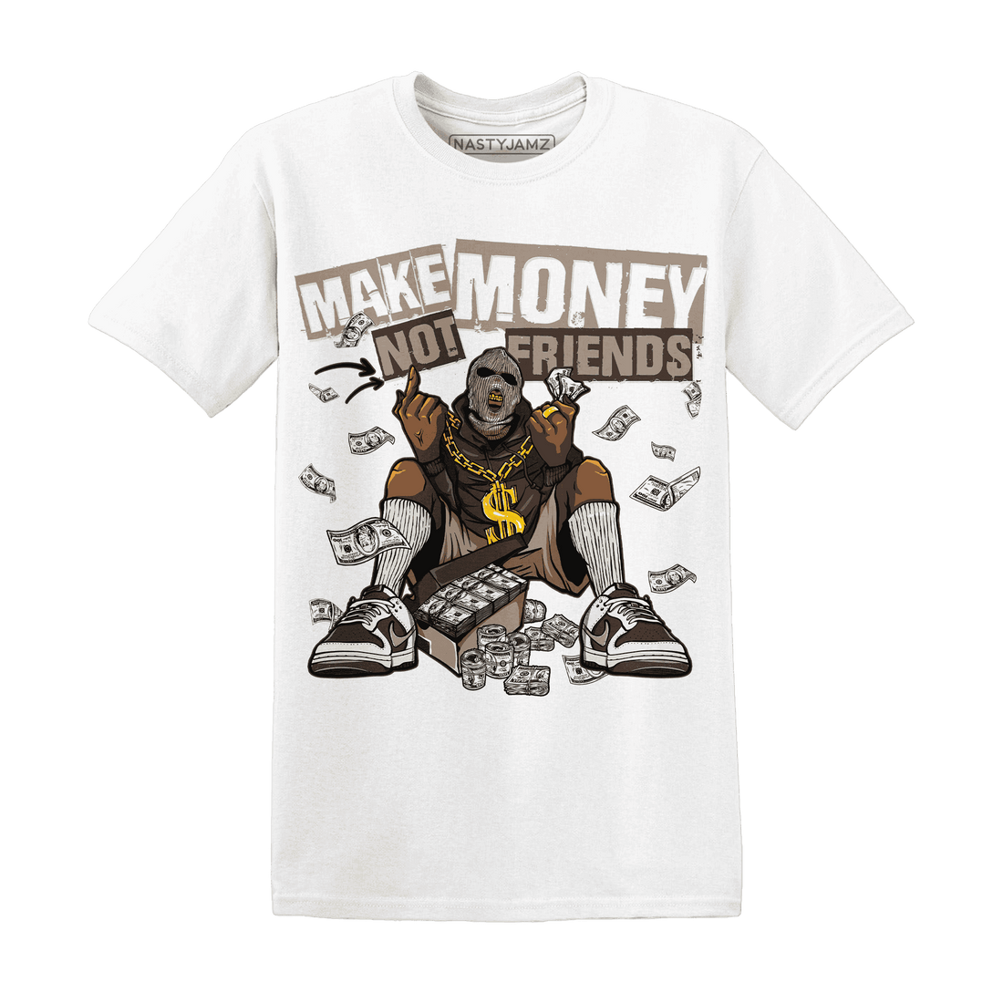 Dunk Low Baroque Brown T Shirt Match Make Money Not Friends - NastyJamz