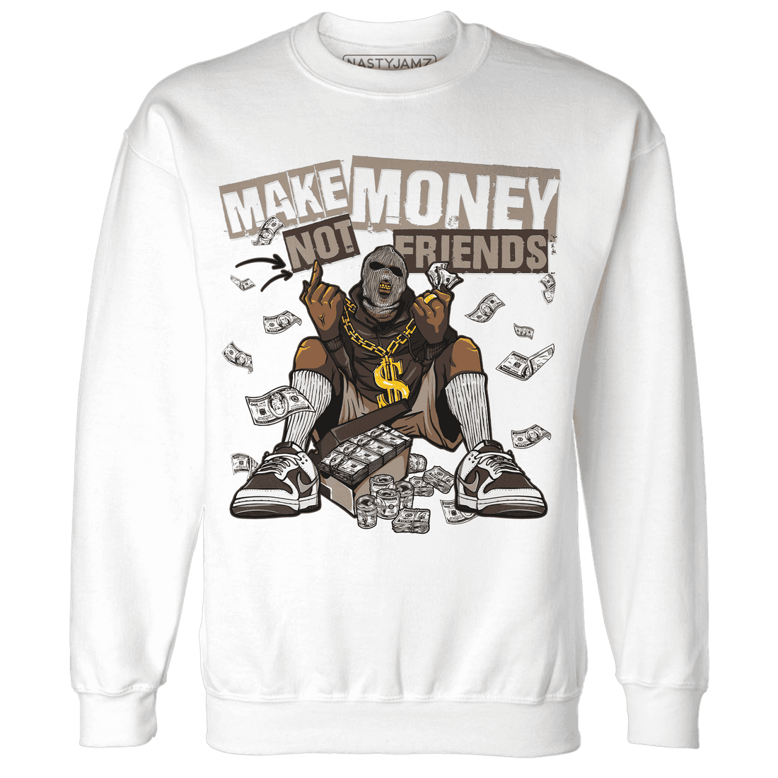 Dunk Low Baroque Brown Sweatshirt Match Make Money Not Friends - NastyJamz