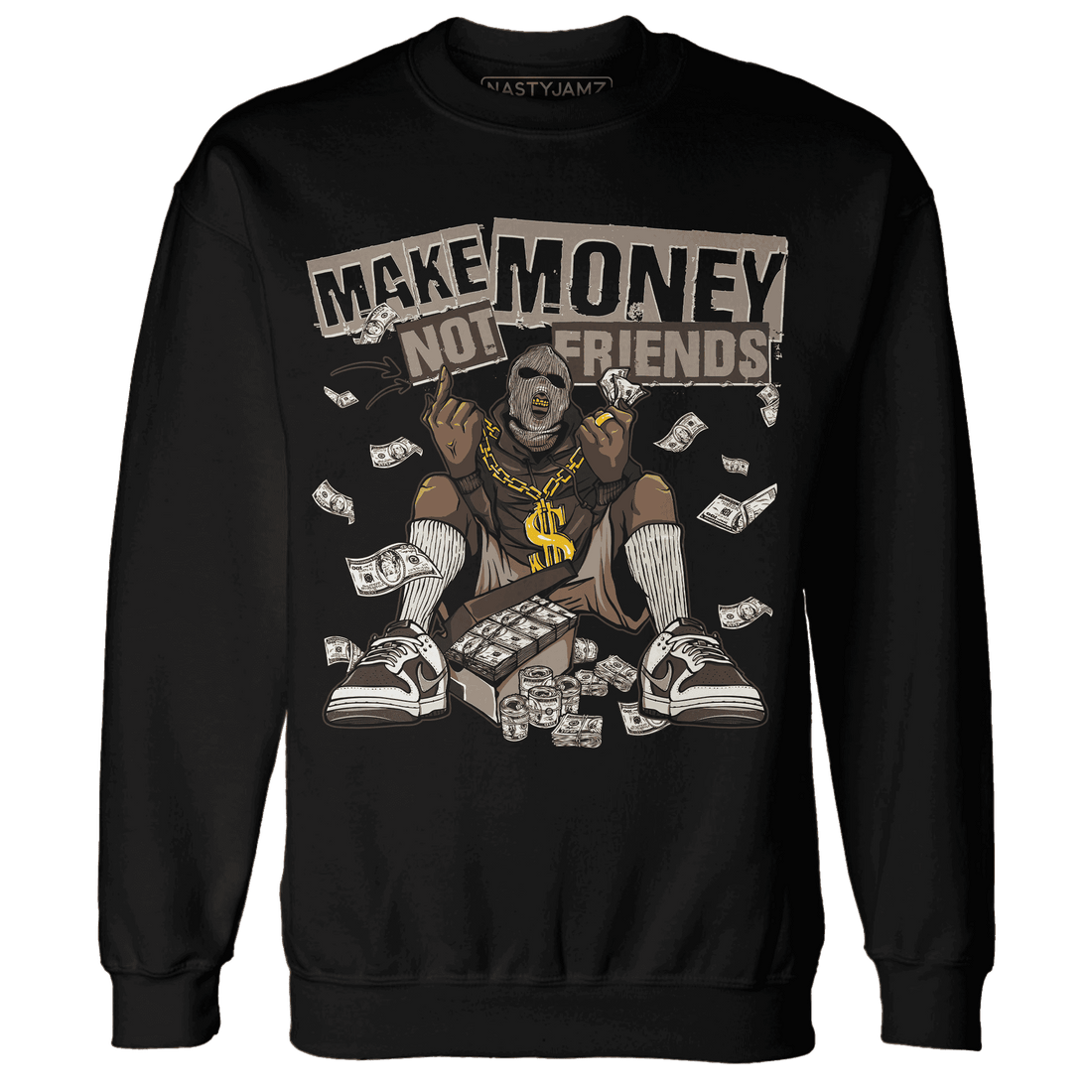 Dunk Low Baroque Brown Sweatshirt Match Make Money Not Friends - NastyJamz