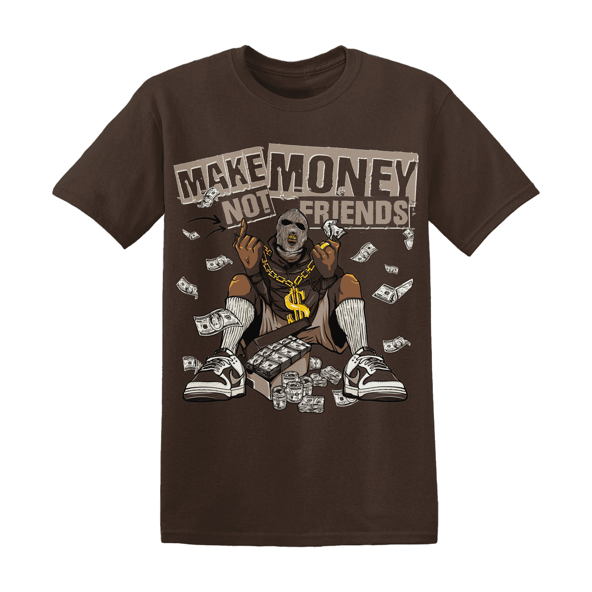 Dunk Low Baroque Brown T Shirt Match Make Money Not Friends - NastyJamz