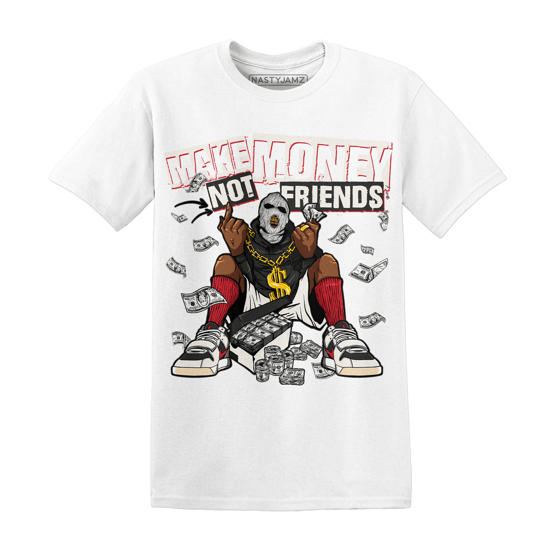 Jumman Jack University Red T Shirt Match Make Money Not Friends - NastyJamz