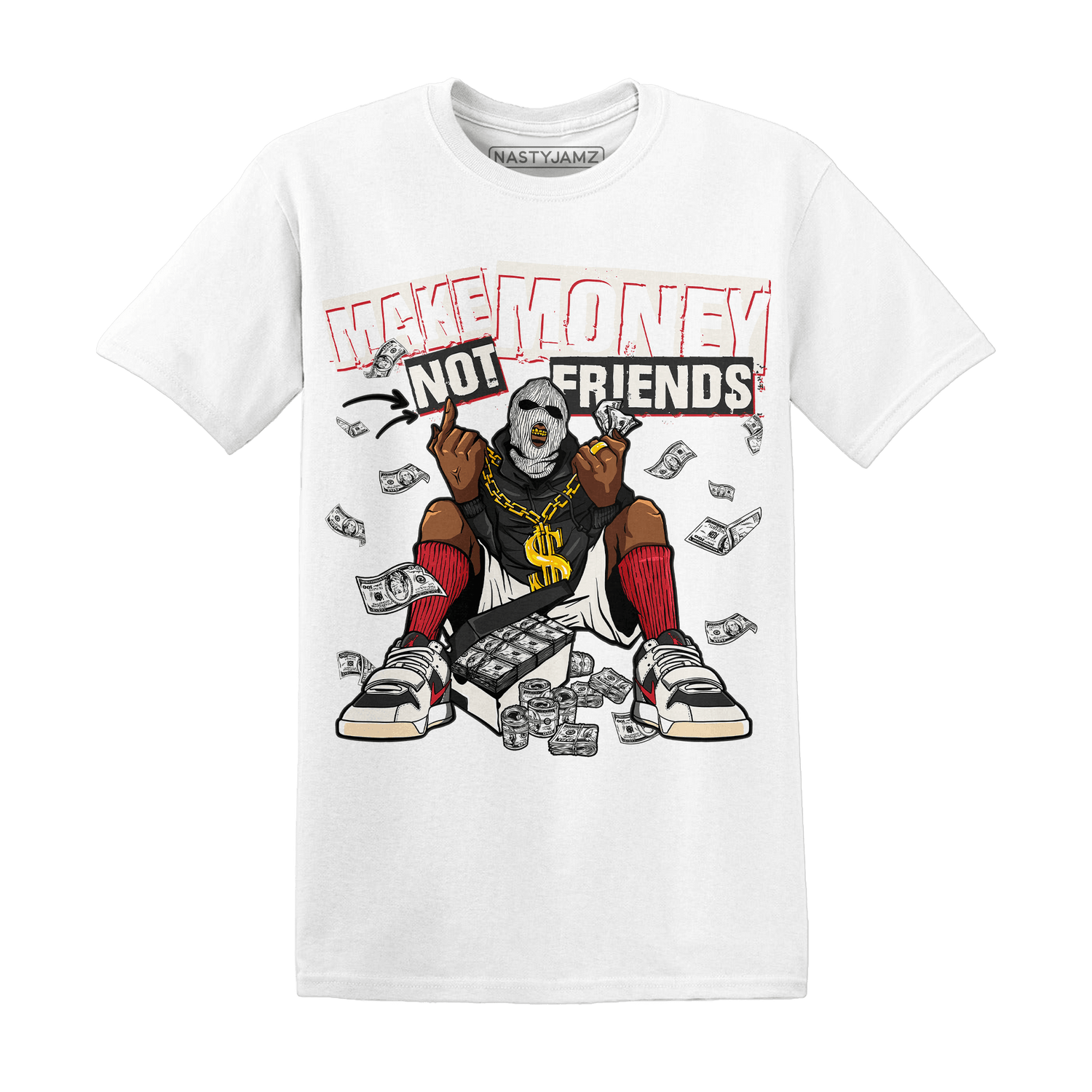 Jumman Jack University Red T Shirt Match Make Money Not Friends - NastyJamz