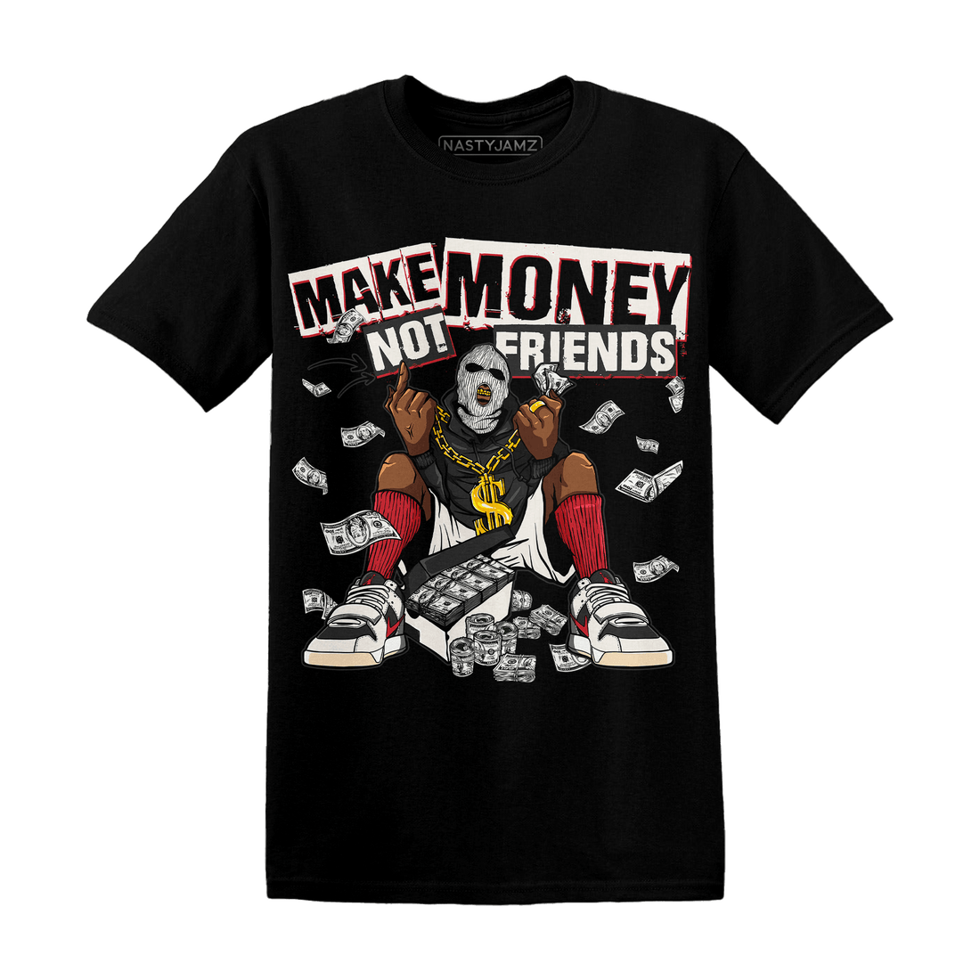 Jumman Jack University Red T Shirt Match Make Money Not Friends - NastyJamz