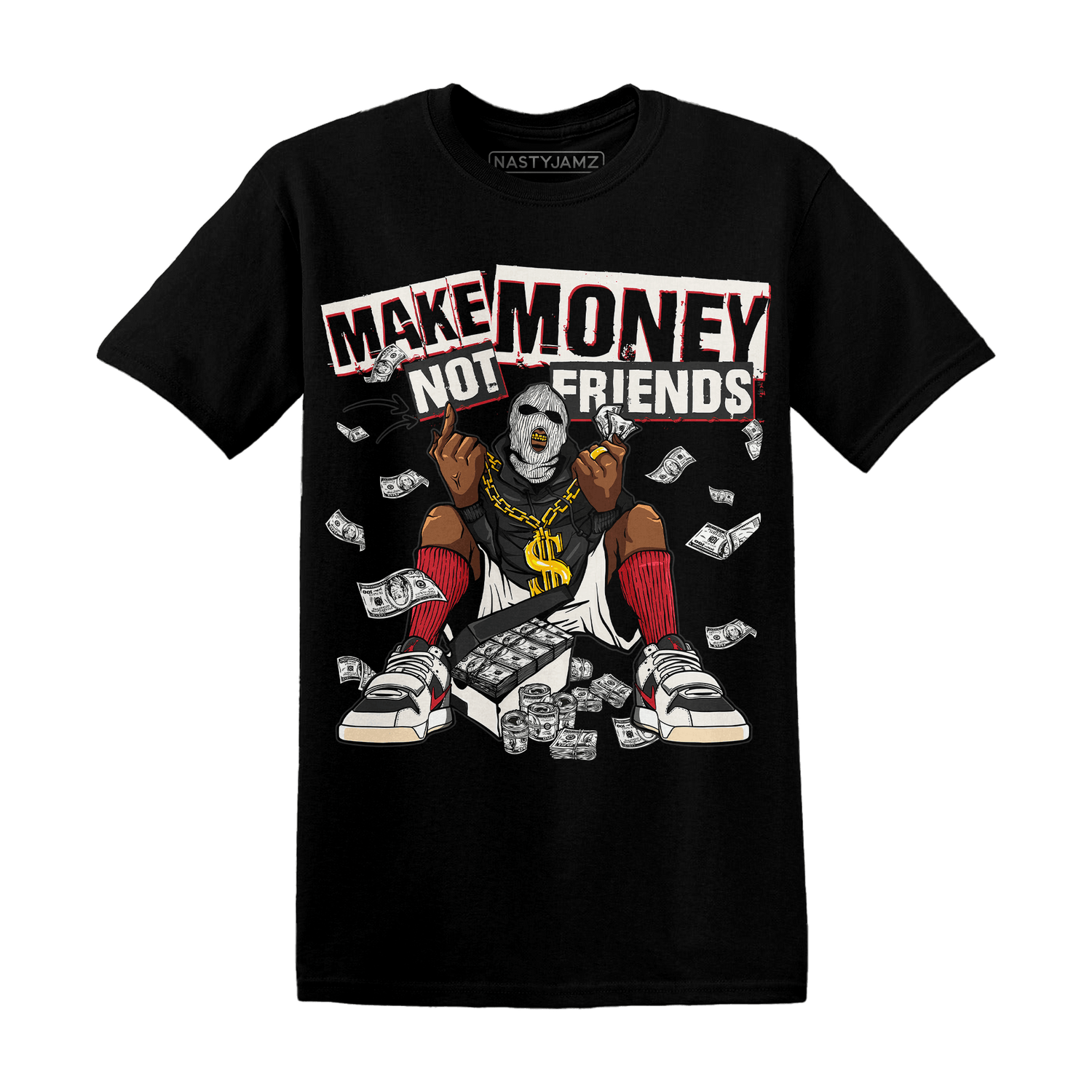 Jumman Jack University Red T Shirt Match Make Money Not Friends - NastyJamz