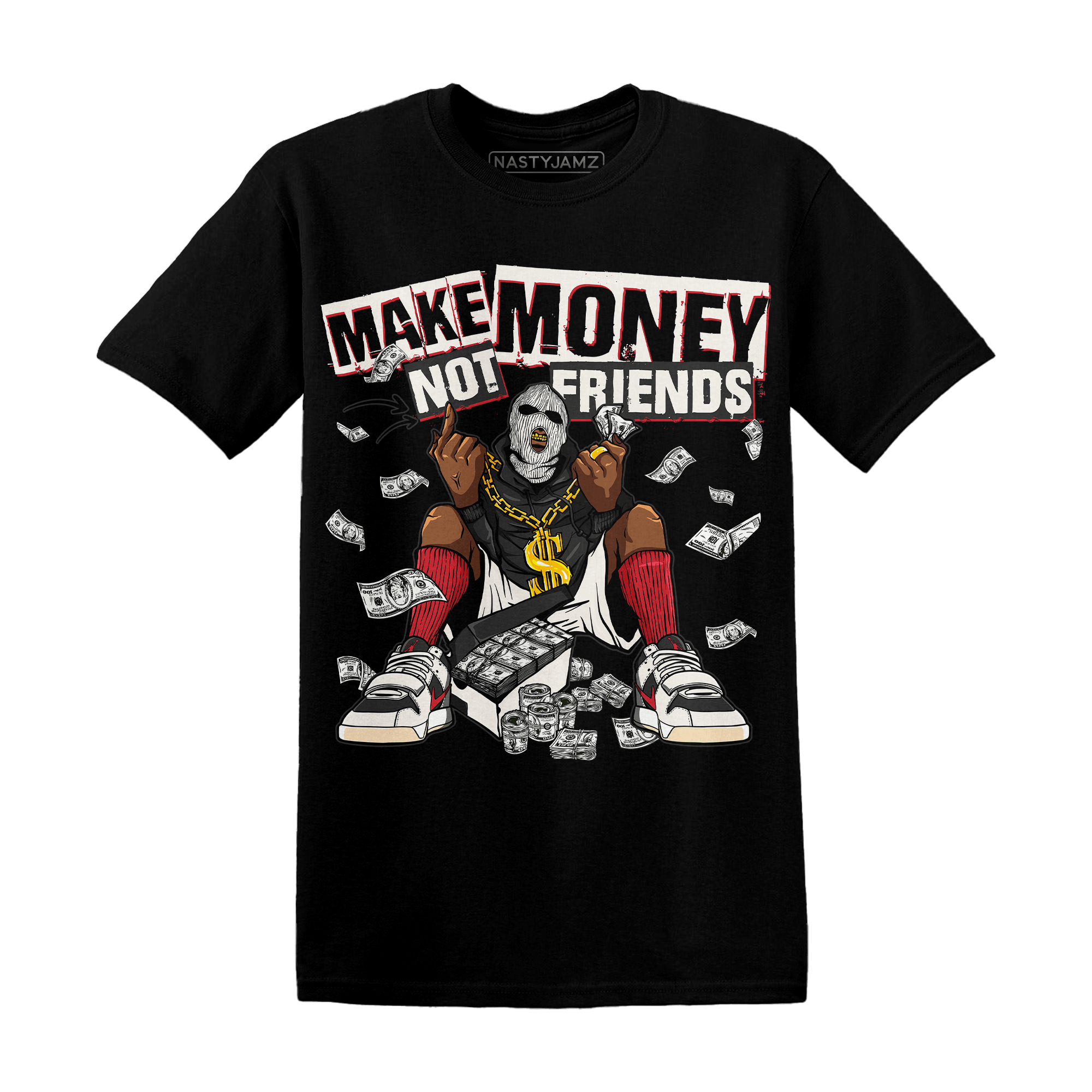 Jumman Jack University Red T Shirt Match Make Money Not Friends - NastyJamz