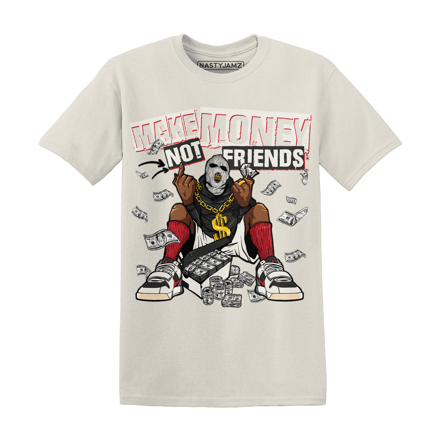 Jumman Jack University Red T Shirt Match Make Money Not Friends - NastyJamz