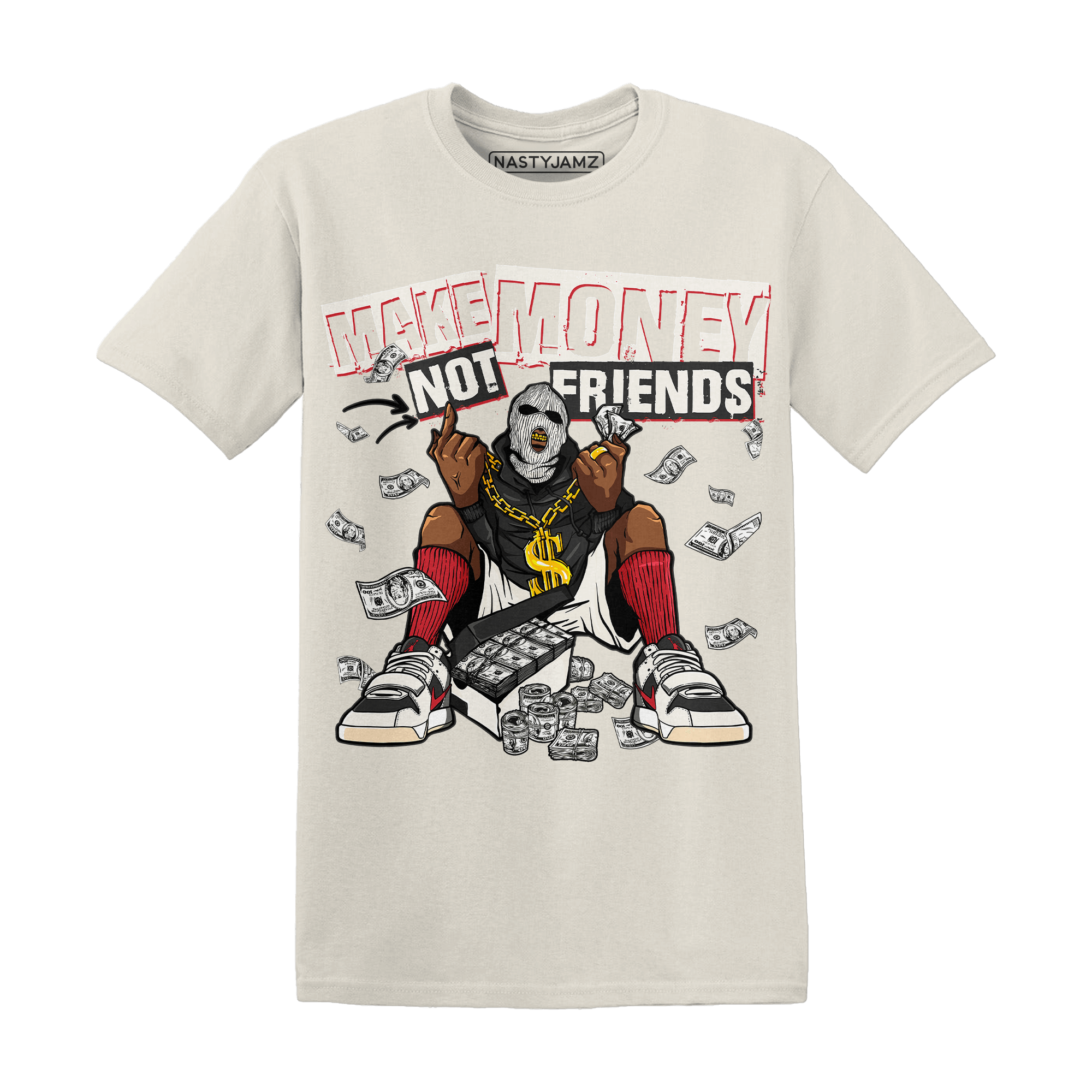 Jumman Jack University Red T Shirt Match Make Money Not Friends - NastyJamz