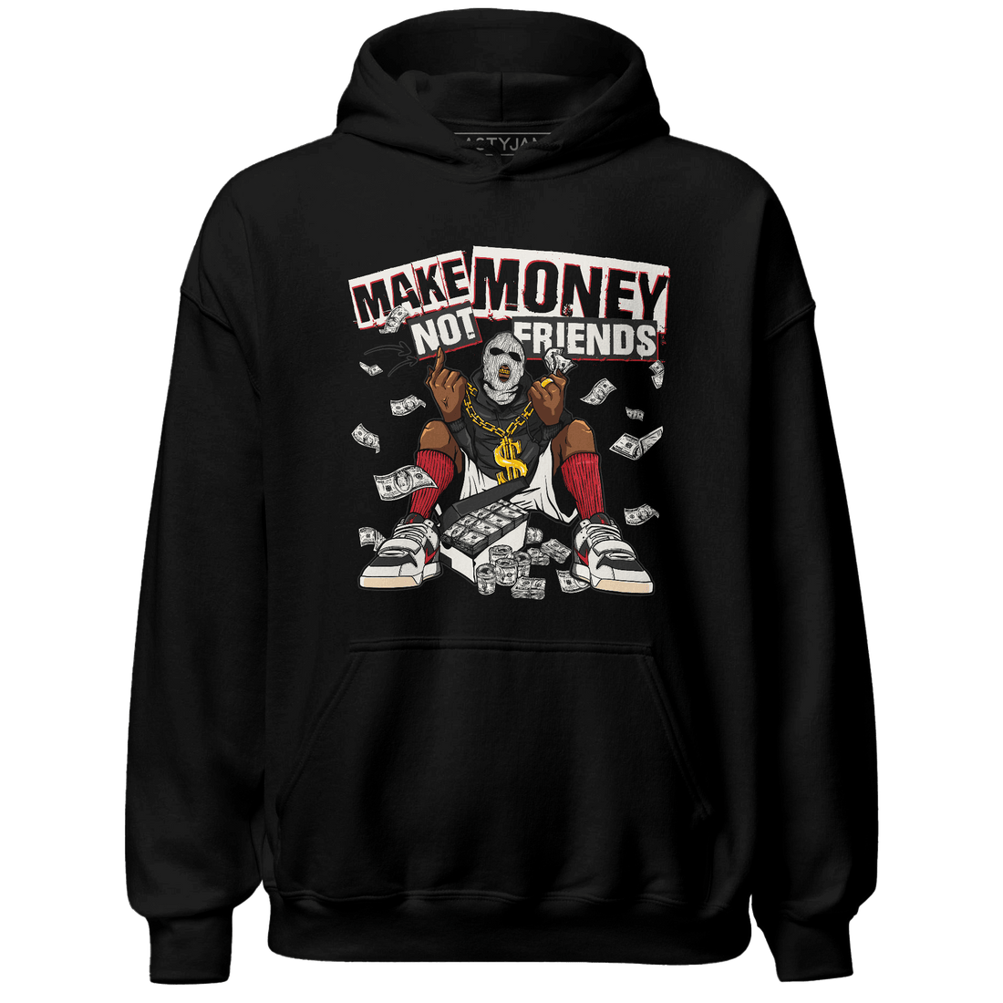 Jumman Jack University Red Hoodie Match Make Money Not Friends - NastyJamz