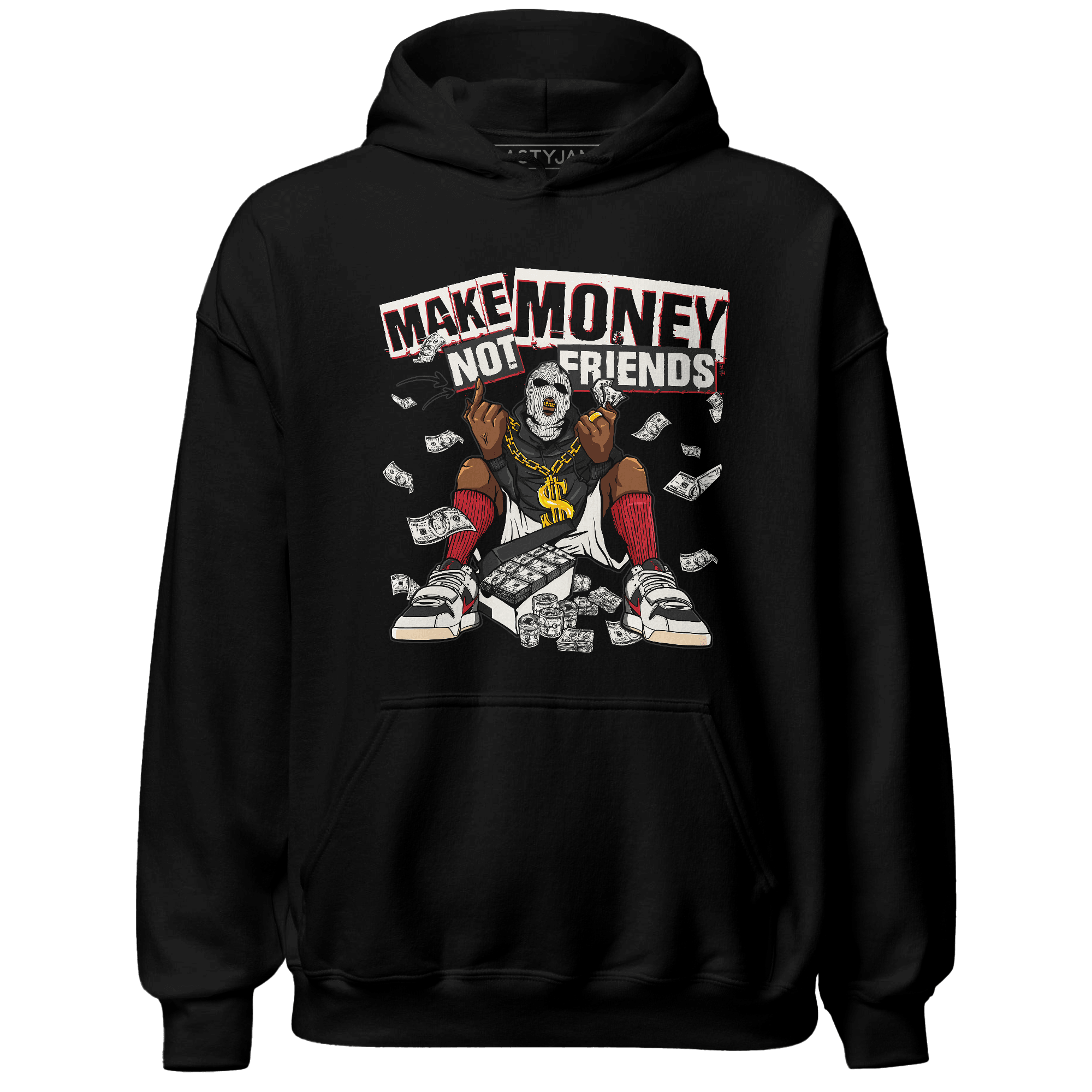 Jumman Jack University Red Hoodie Match Make Money Not Friends - NastyJamz