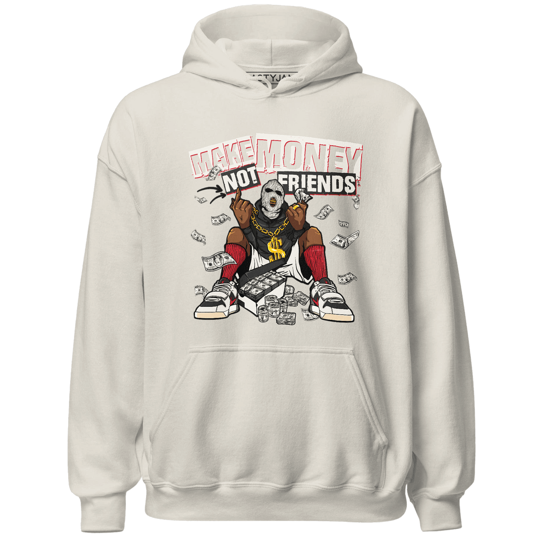 Jumman Jack University Red Hoodie Match Make Money Not Friends - NastyJamz