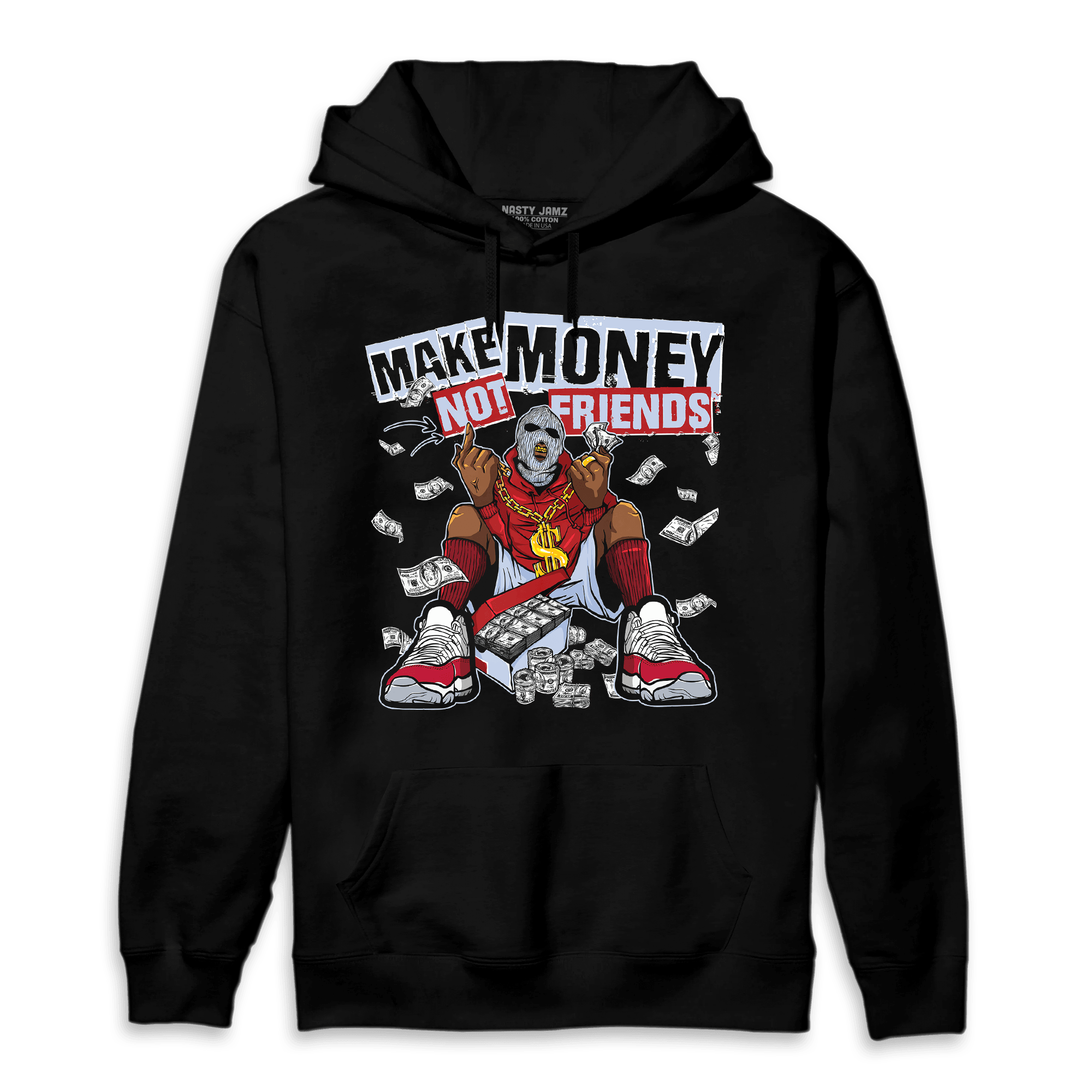 Cherry 11s Hoodie Match Make Money Not Friends - NastyJamz